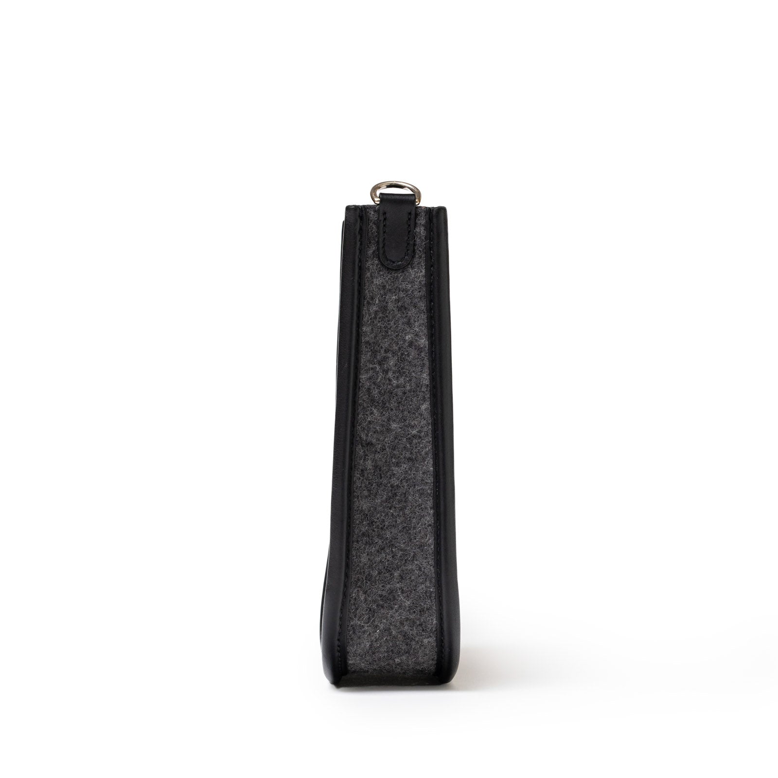 Hermès Mini Evelyne Gris Moyen/Black Feutre Palladium Hardware - Side Right