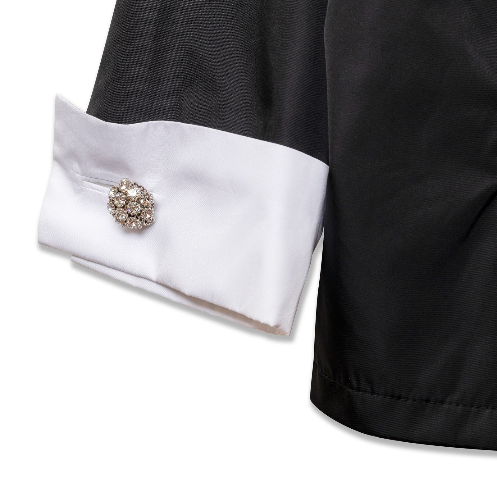 Prada Re-Nylon Jacket Crystal Buttoned Black/White - Close Up