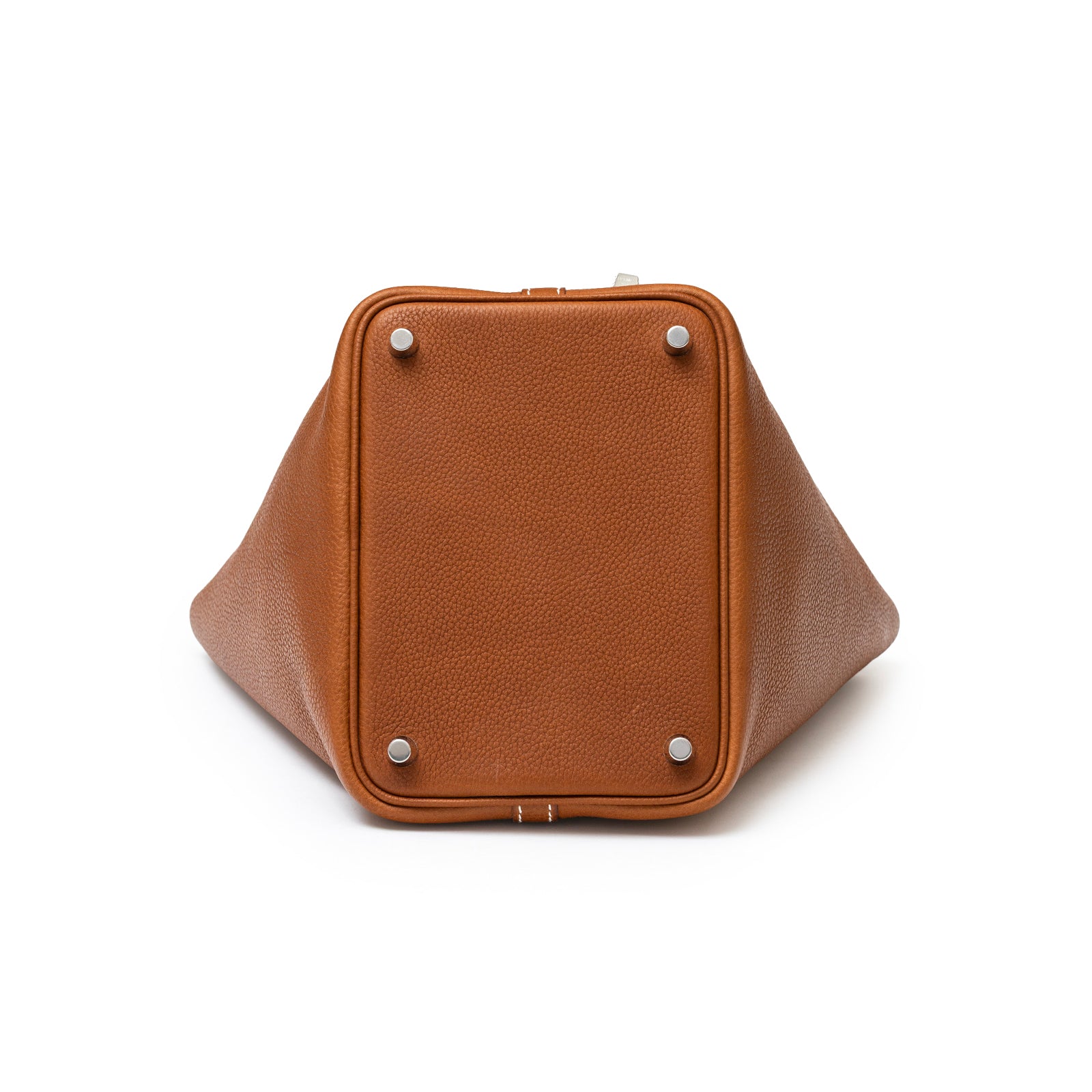 Hermès Picotin 18 Fauve Barenia Faubourg Palladium Hardware bottom view