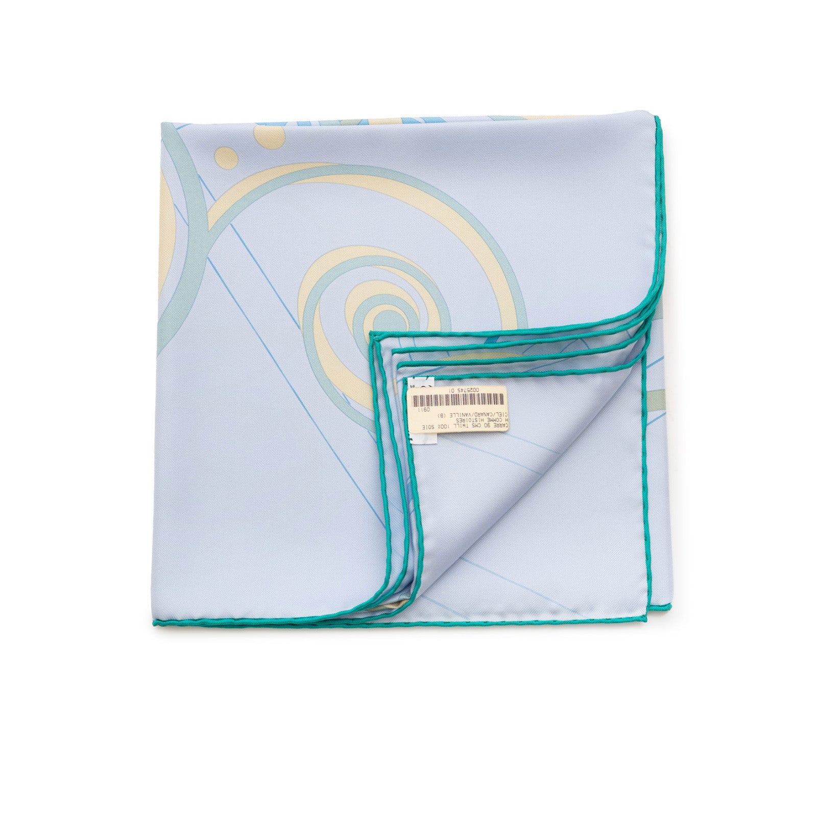 Hermès Carre Scarf 90 H Comme Histoires Ciel/Canard/Vanille - Back