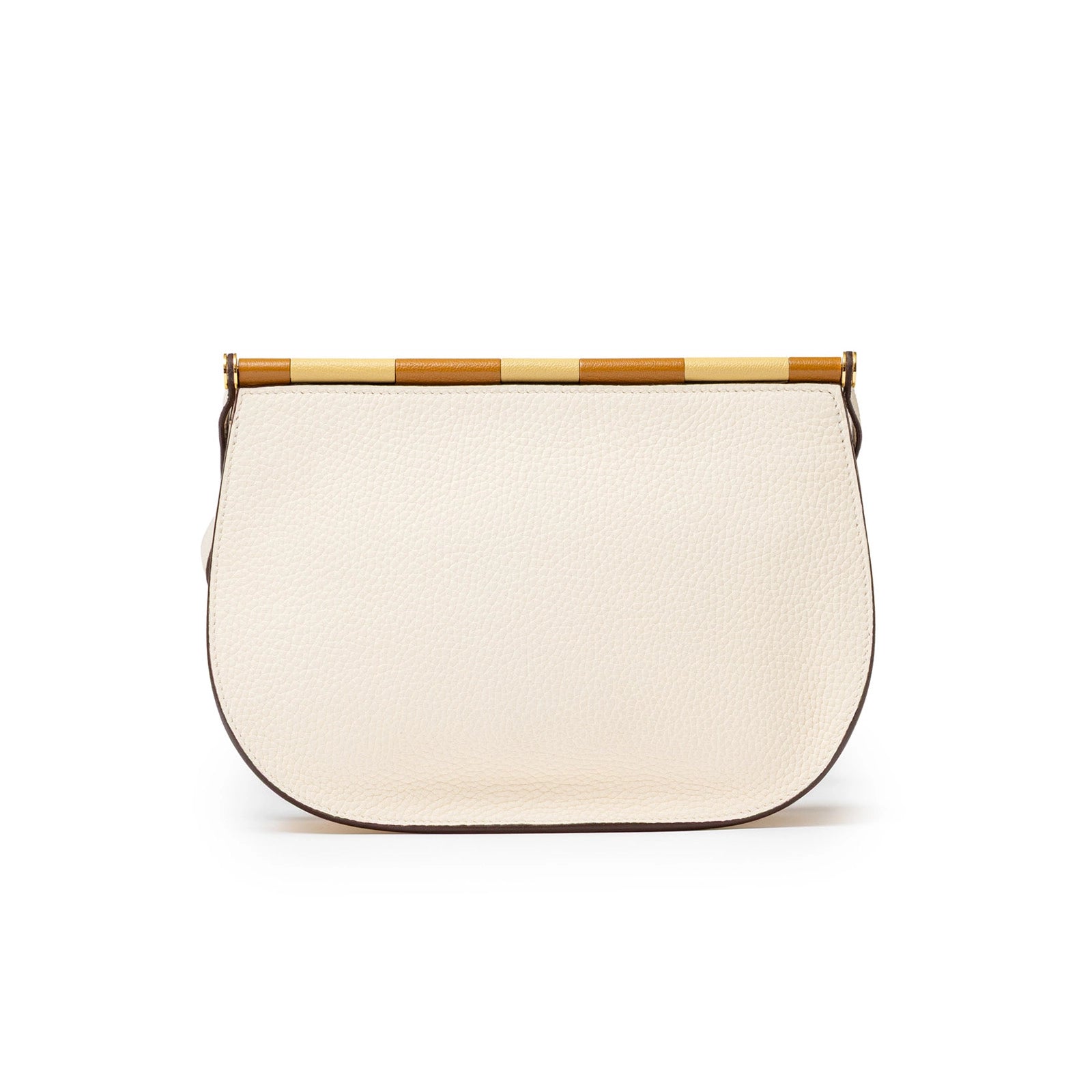 Hermès Sac Saut 25 Bag Clemence/Chevre Mysore Nata/Caramel/Etoupe Gold Hardware - Back
