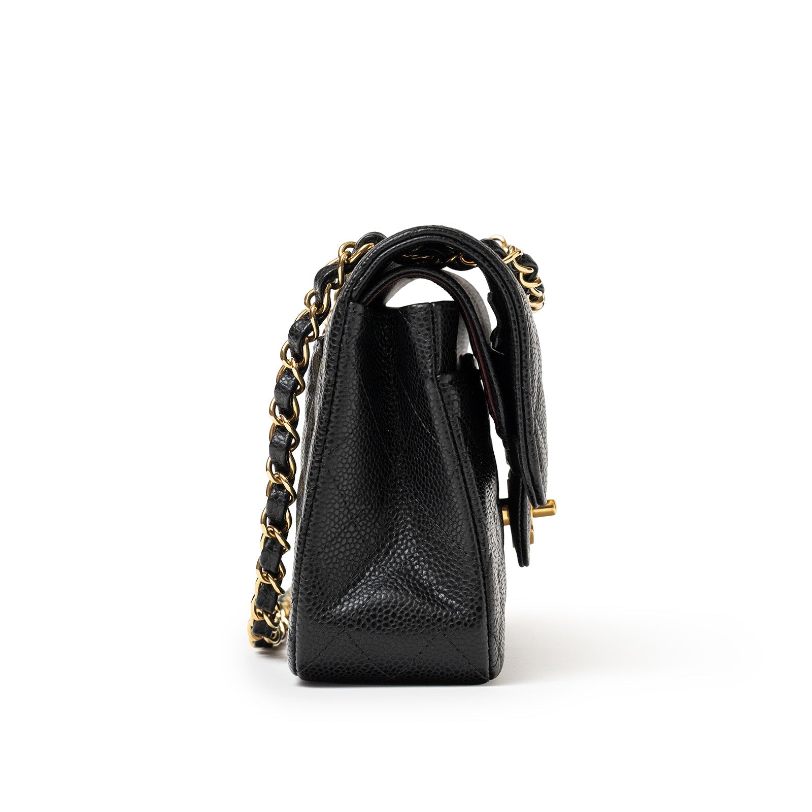 Chanel Small Classic Flap bag Black Caviar Gold Hardware