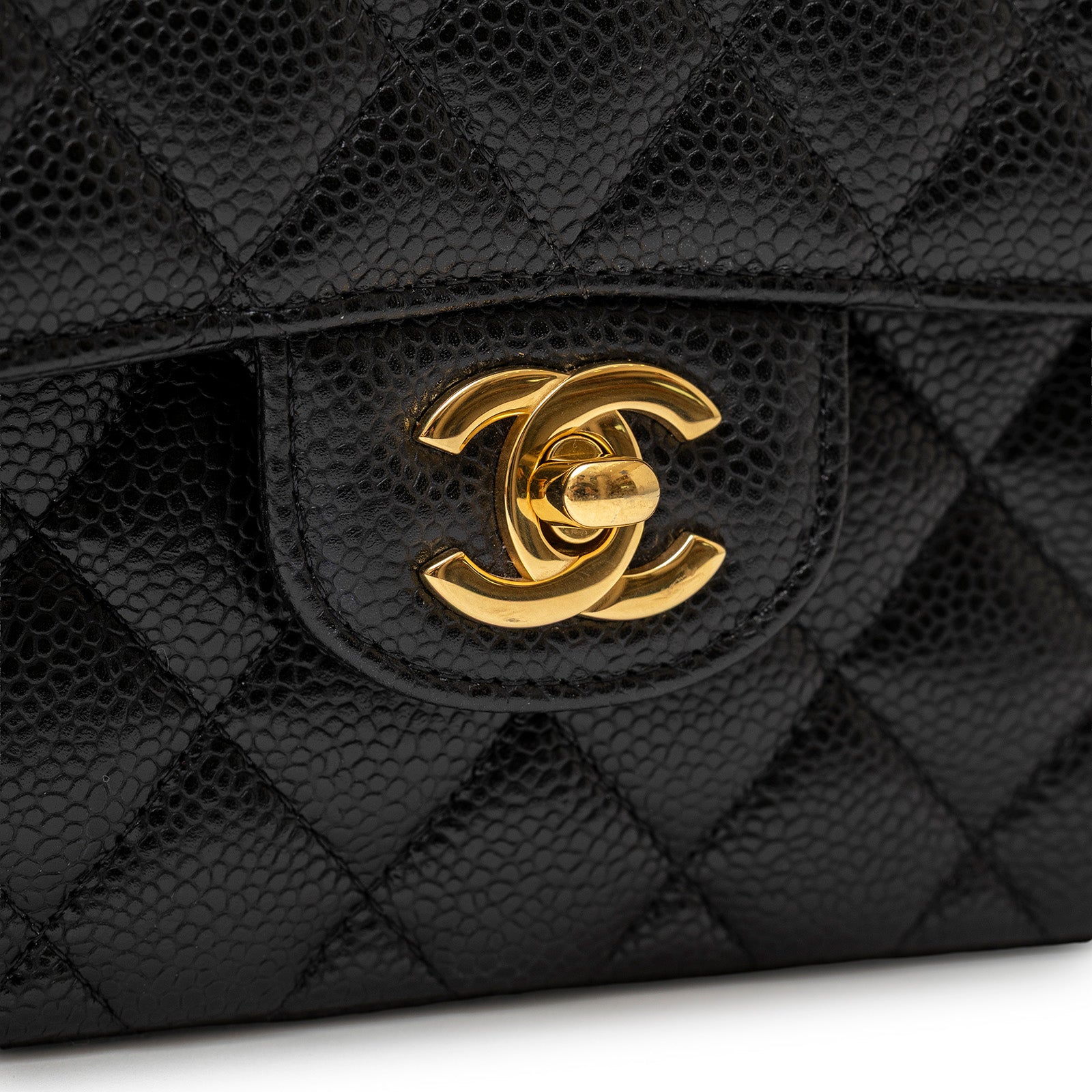 Chanel Small Classic Flap bag Black Caviar Gold Hardware