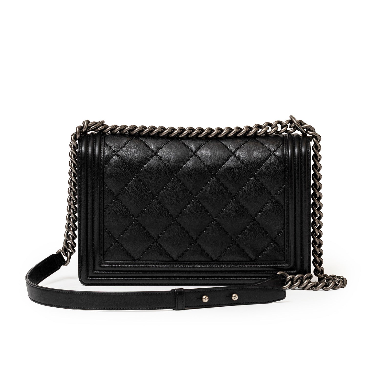 Chanel Leboy Double Stitch Flap Black Palladium Hardware