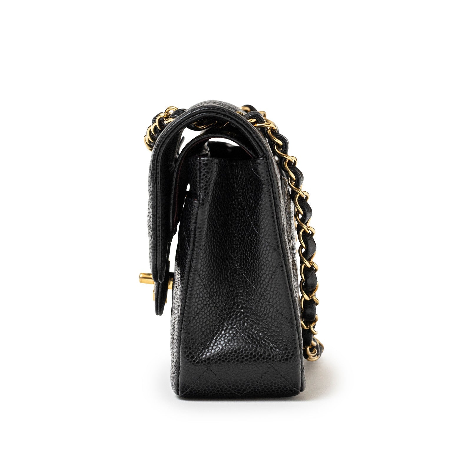 Chanel Small Classic Flap bag Black Caviar Gold Hardware