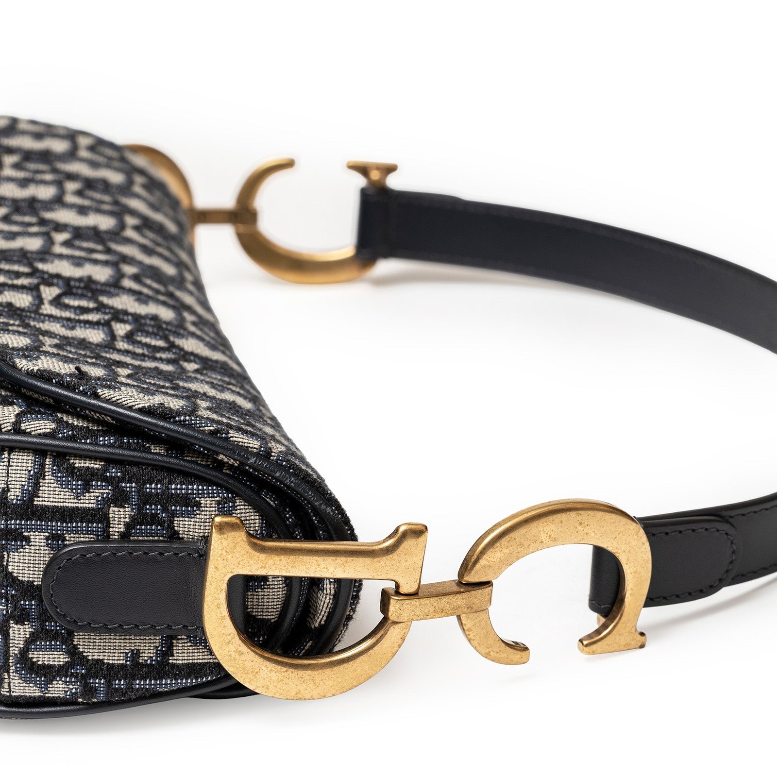 Christian Dior Saddle Bag Blue Dior Oblique Jacquard Gold Hardware