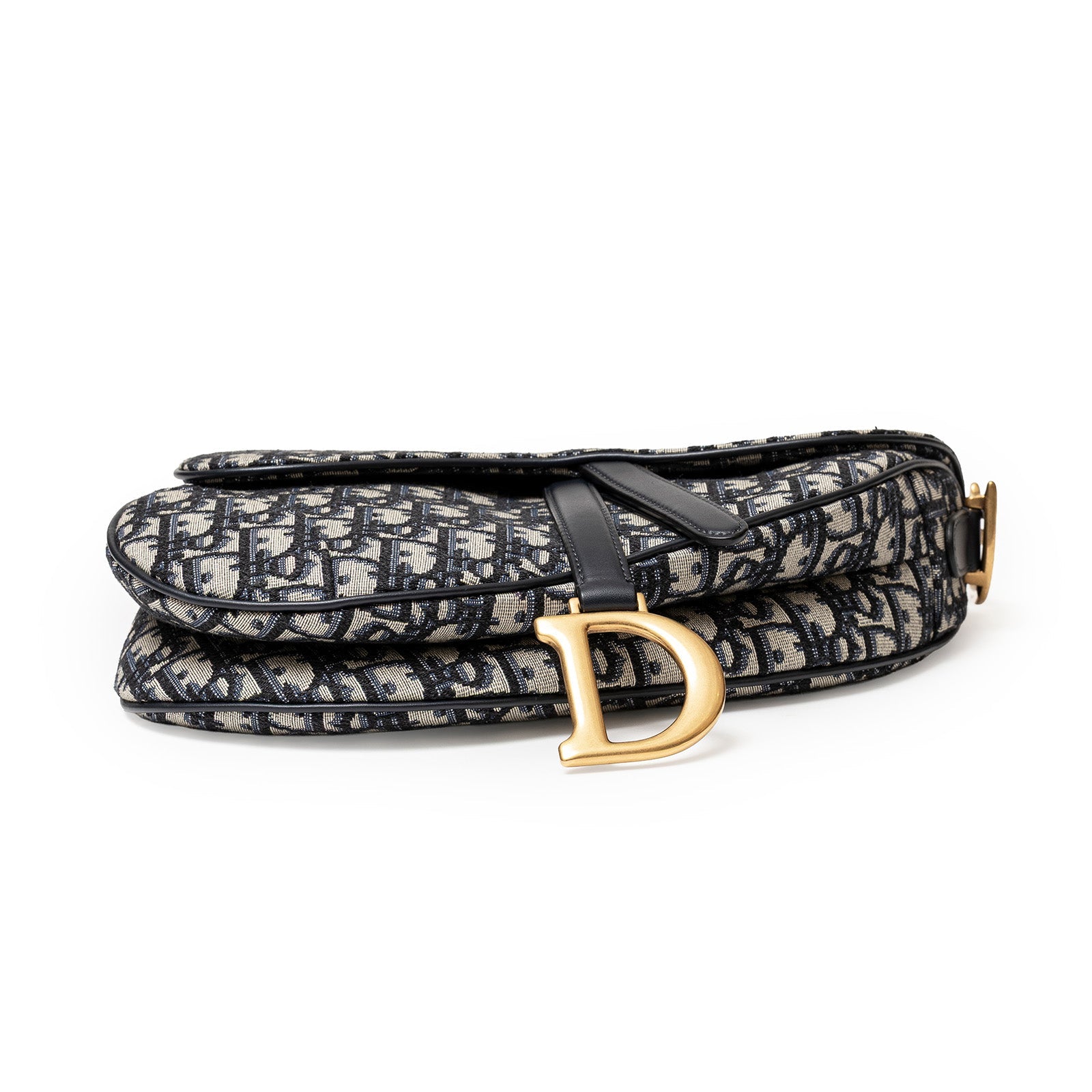Christian Dior Saddle Bag Blue Dior Oblique Jacquard Gold Hardware