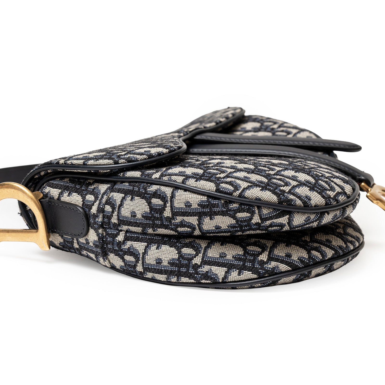 Christian Dior Saddle Bag Blue Dior Oblique Jacquard Gold Hardware