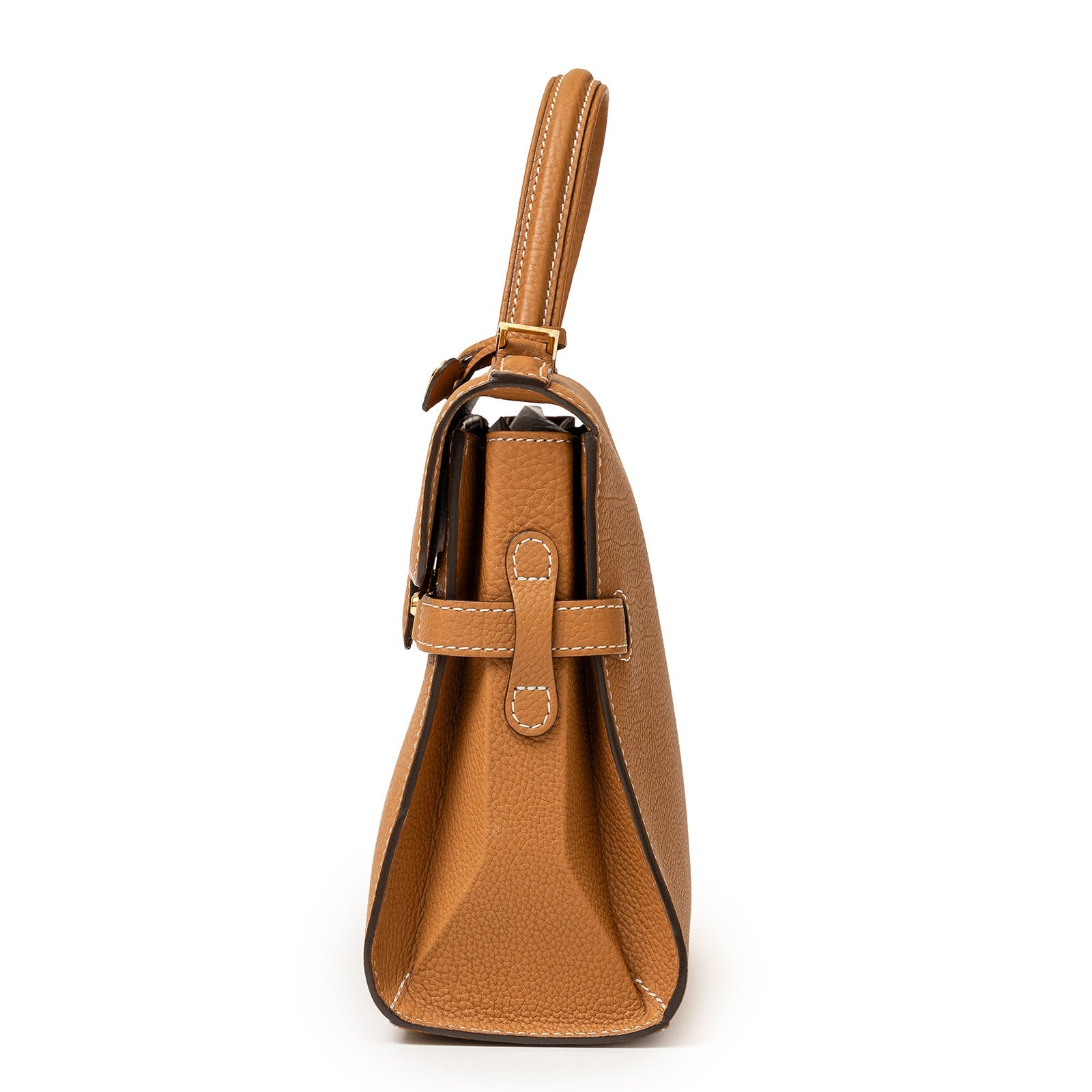 Delvaux Tempête PM in Crispy Calf Vegetal/Ivory with Gold Hardware