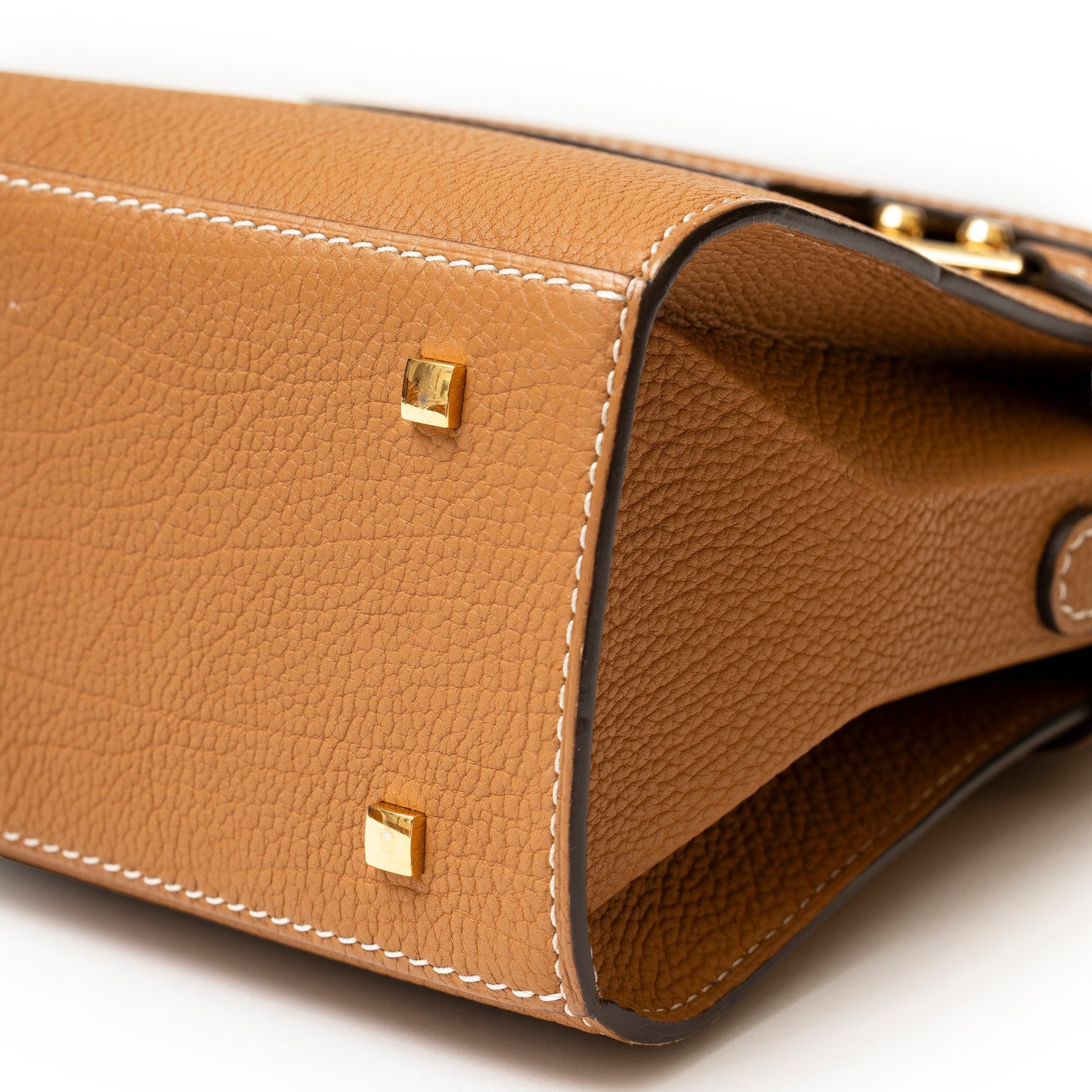 Delvaux Tempête PM in Crispy Calf Vegetal/Ivory with Gold Hardware