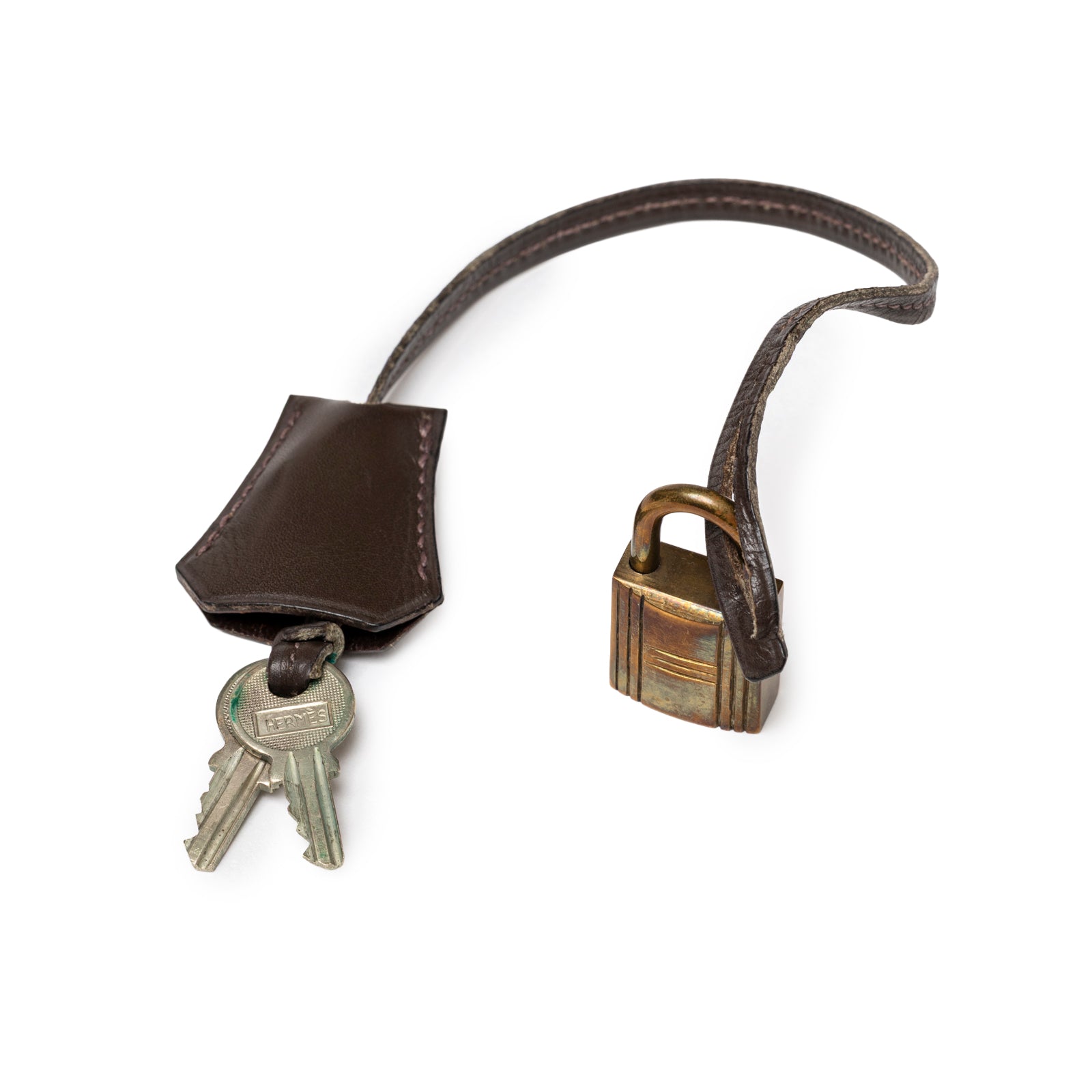 Hermès 1974 Vintage Kelly 32 Marron Foncé Box Gold Hardware leather clochette with keys and gold lock detail