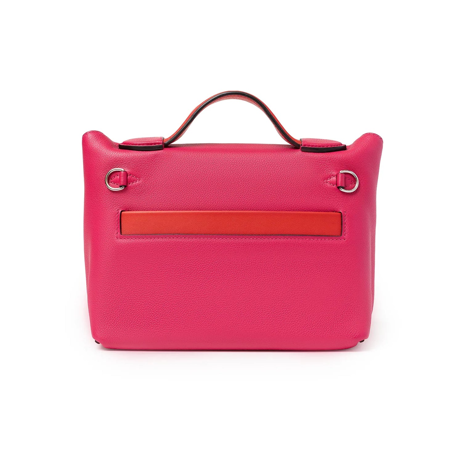 Hermès Mini 24/24 21 Rose Mexico/Rouge De Coeur Evercolor and Swift Palladium Hardware