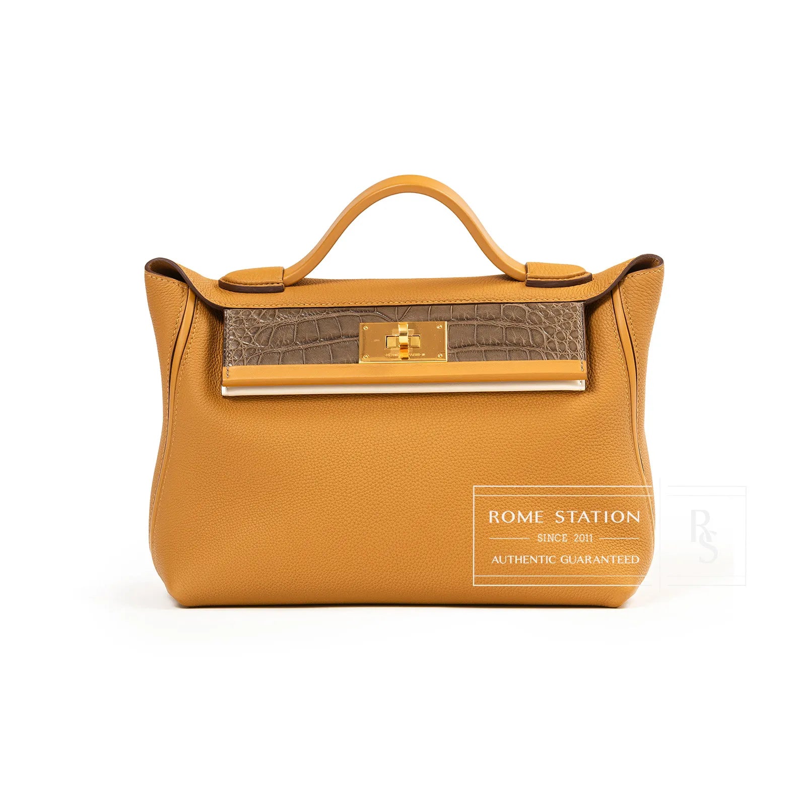 Hermès 24/24 29 Touch Caramel/Sesam/Orig/Sesame/Nata Togo/Swift/Matte Alligator Gold Hardware