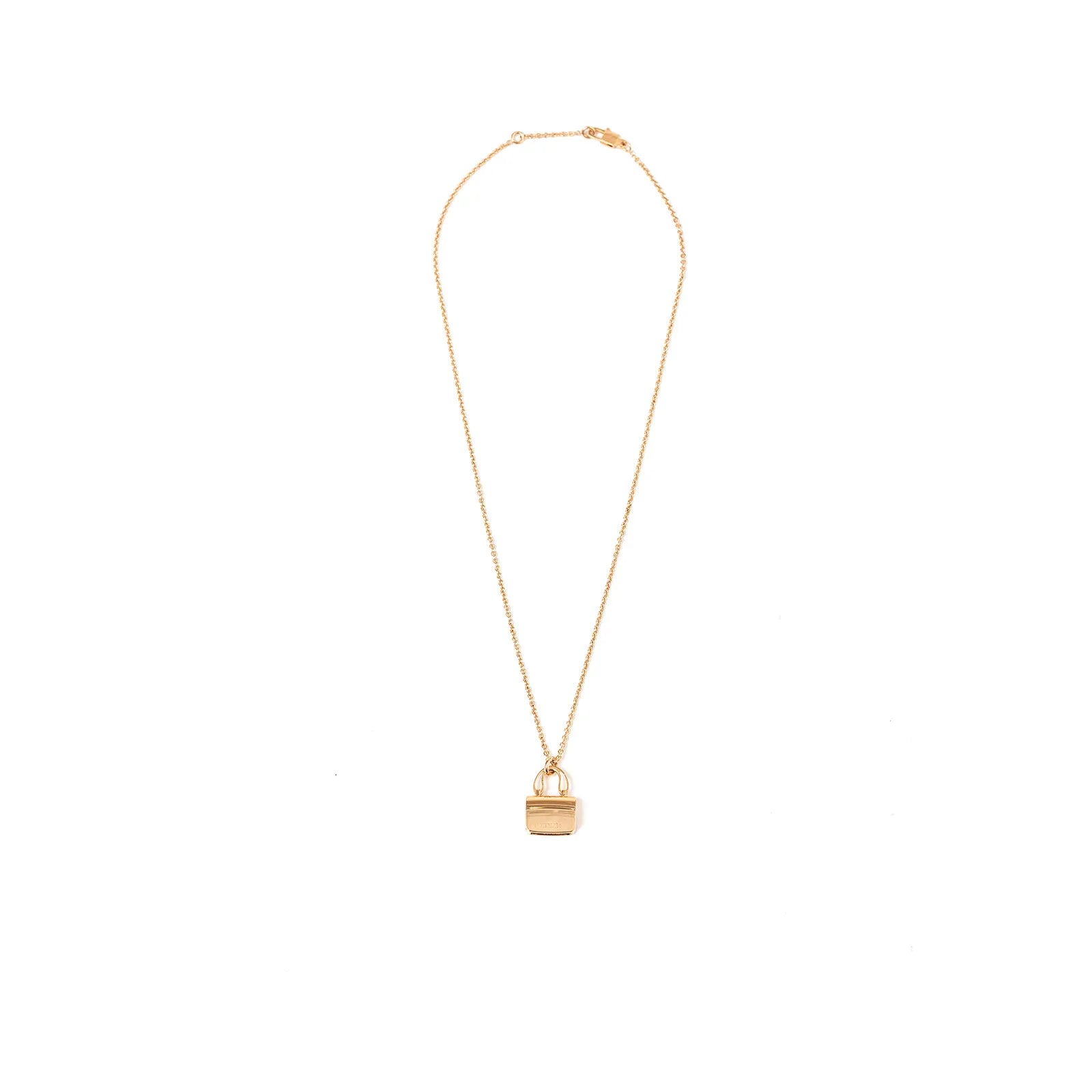 Hermès Amulettes Constance Pendant 18K Rose Gold and Pink Saphhire