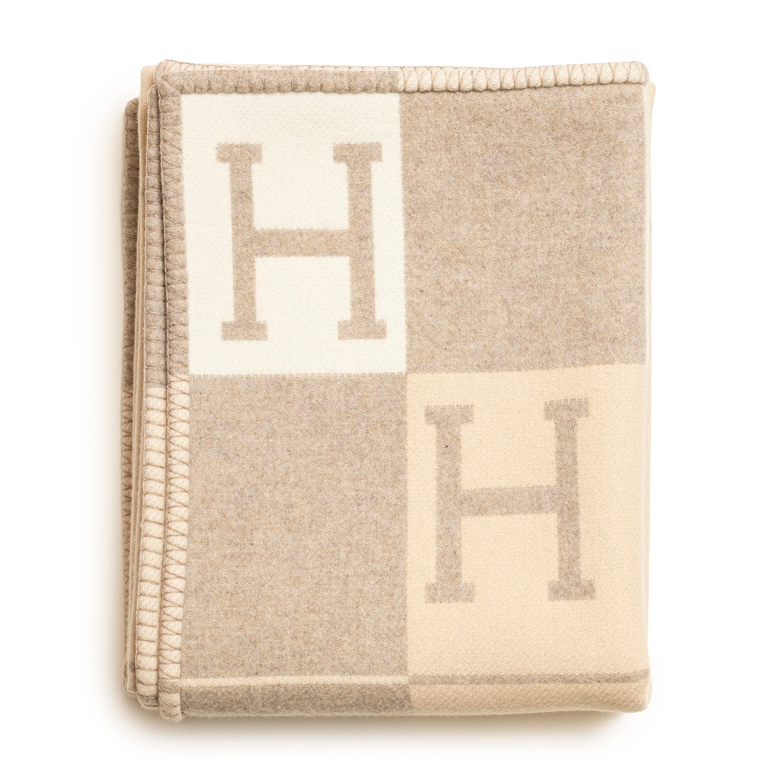 Hermès Avalon Throw Blanket Laine Coco Camomille