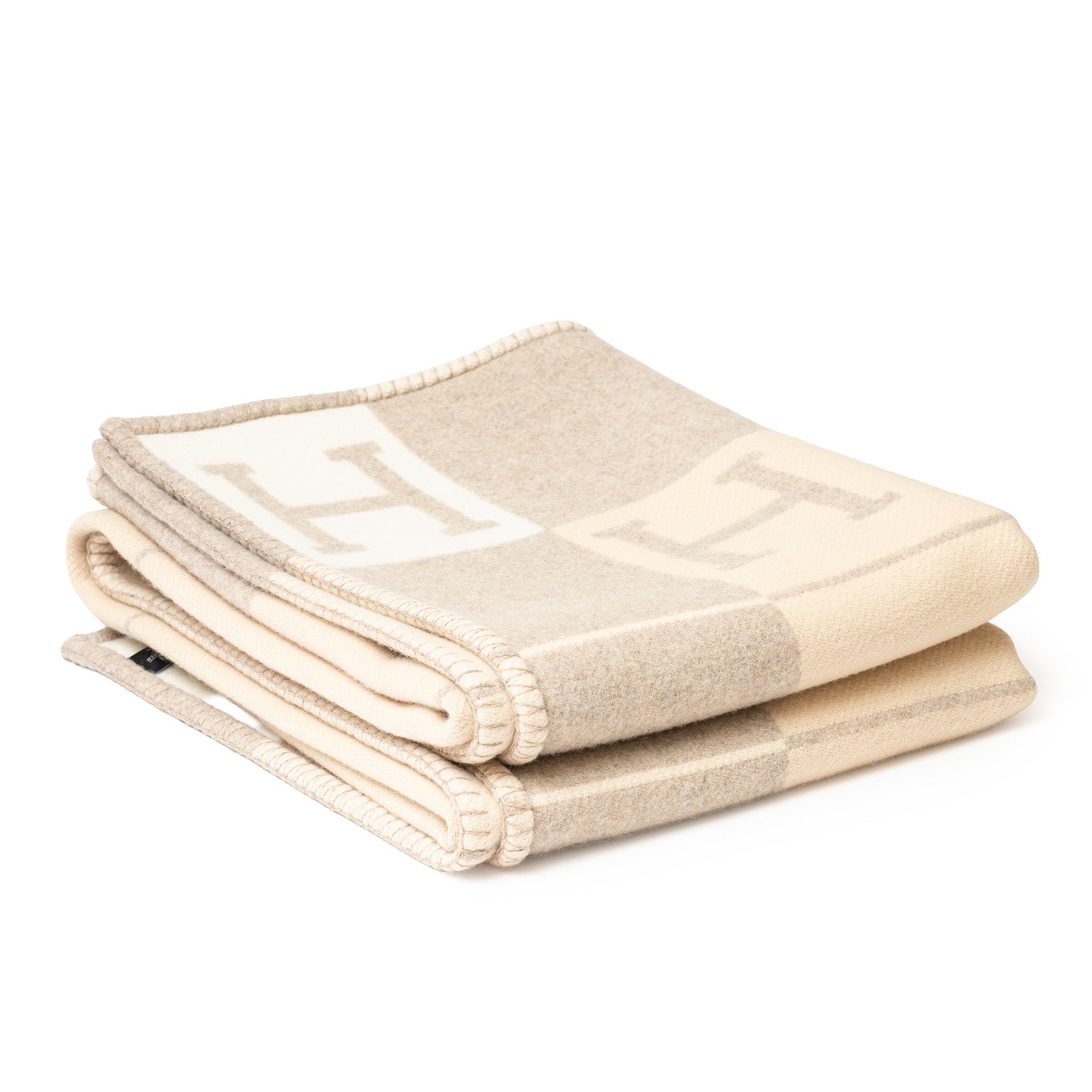 Hermès Avalon Throw Blanket in Coco & Camomille Wool-Cashmere
