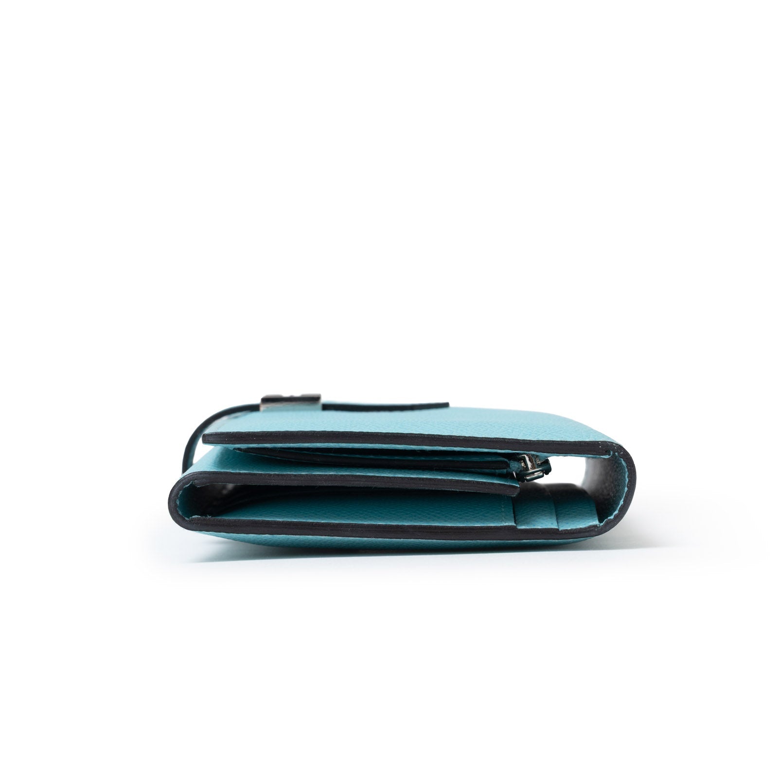 Hermès Bearn Wallet Blue Atoll Epsom Palladium Hardware