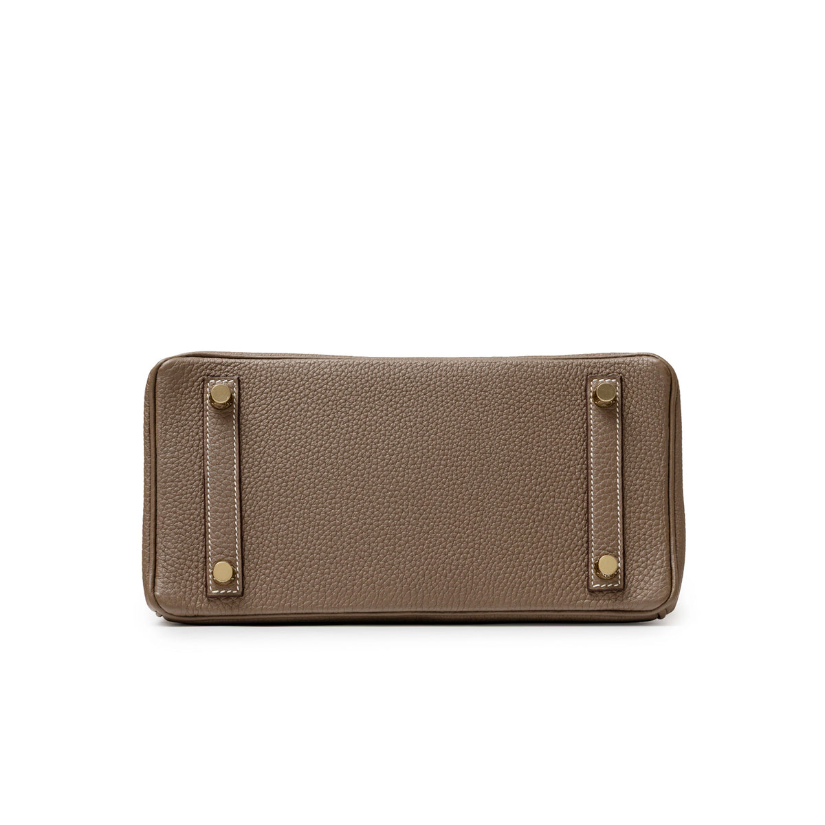 Hermès Birkin 25 Etoupe Togo Gold Hardware bottom view with protective feet