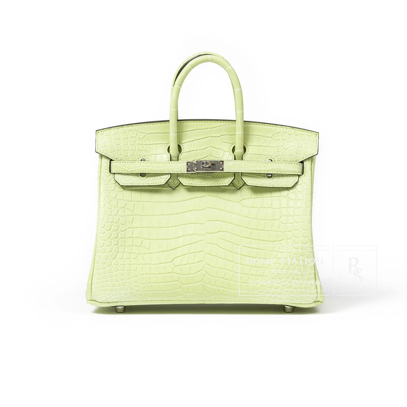 Hermès Birkin 25 Jaune Bourgeon Matte Porosus Crocodile Palladium Hardware