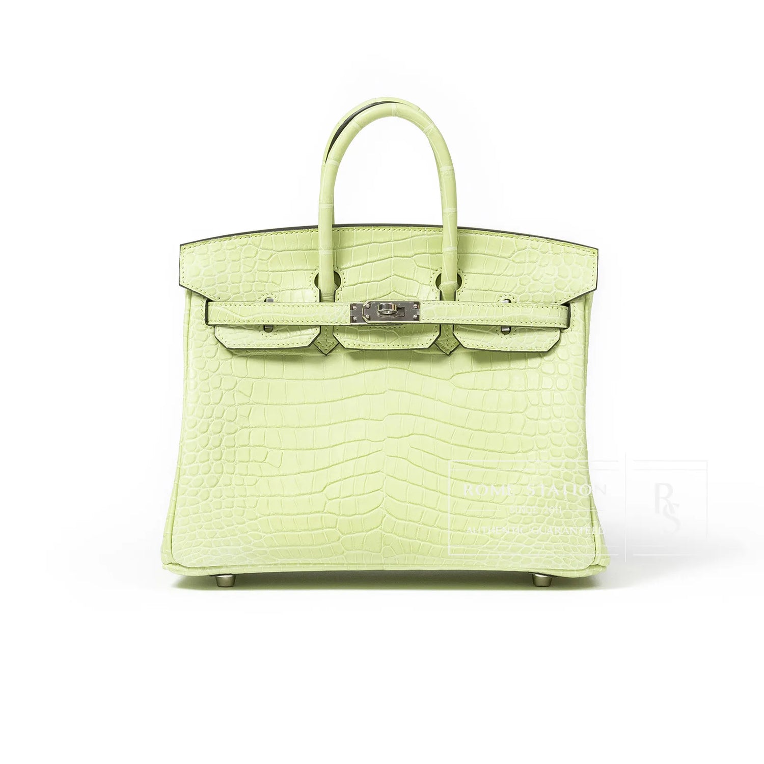 Hermès Birkin 25 Jaune Bourgeon Matte Porosus Crocodile Palladium Hardware