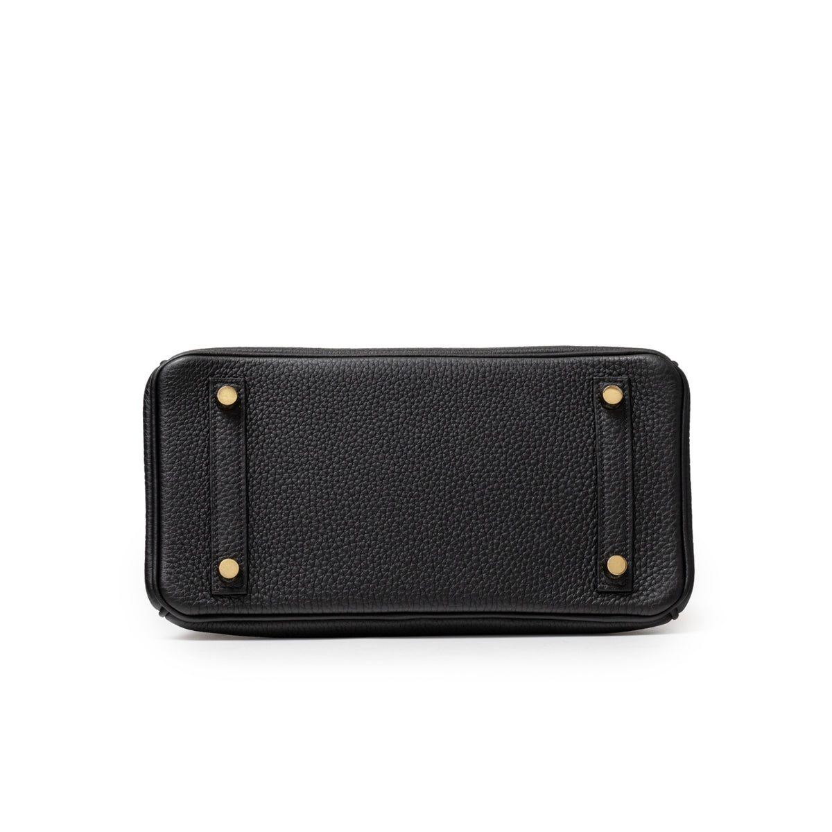 Hermès Birkin 25 Touch Black Togo Lizard Gold Hardware bottom view with protective feet