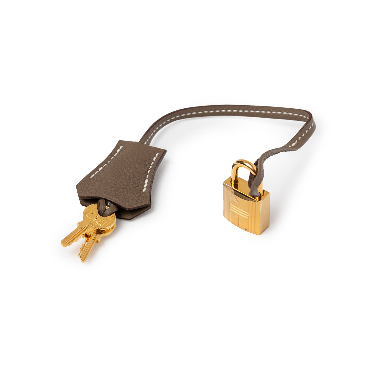 Hermès Birkin 30 Etoupe Togo Gold Hardware clochette with gold lock and keys