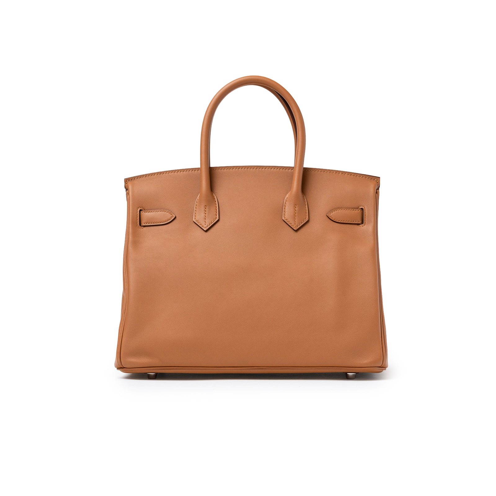 Front view of Hermès Birkin 30 Tressage Gold/Blue Du Nord/Blue Indigo Swift/Epsom Palladium Hardware showing smooth leather surface