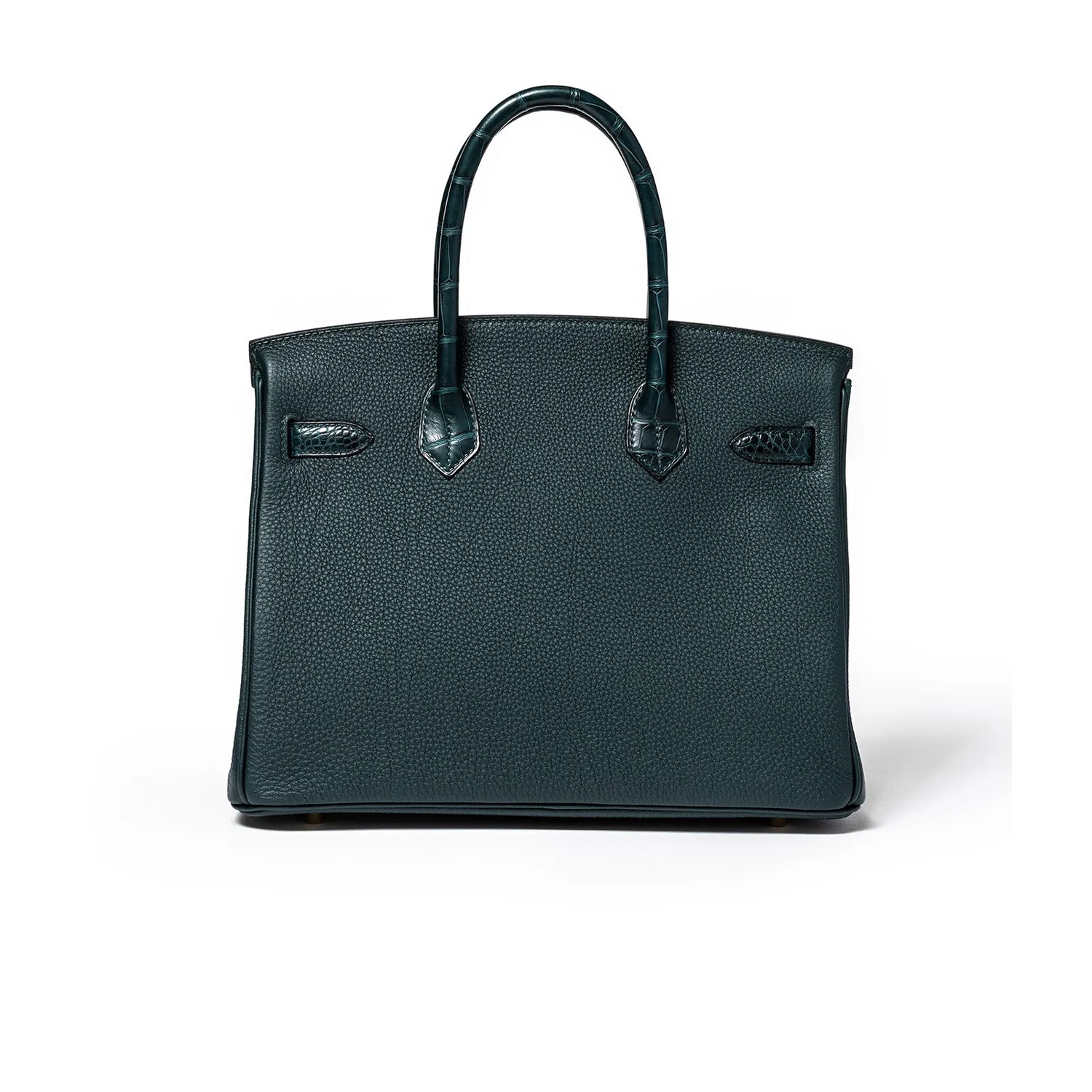 Hermès Birkin 30 Vert Cypress Togo and Matte Alligator Touch Gold Hardware