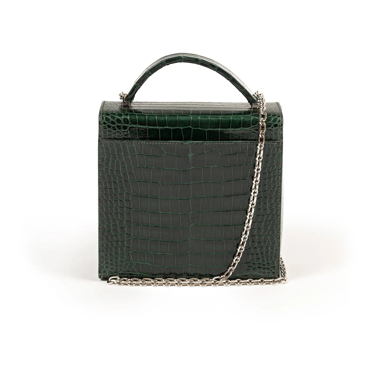 Hermès Cinhetic 18 Vert Fonce Shiny Alligator Palladium Hardware