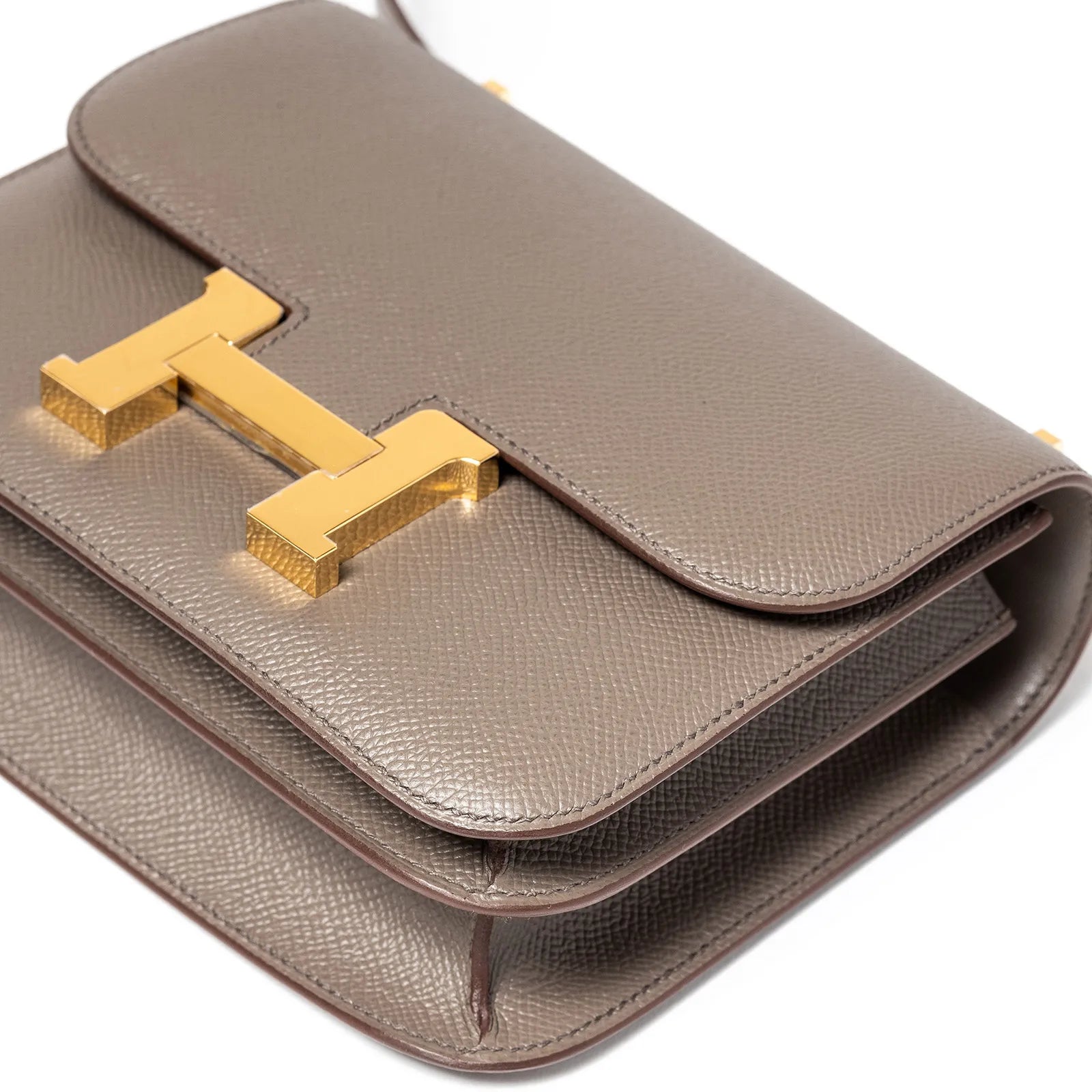 Hermès Mini Constance 18 Etain Epsom Gold Hardware