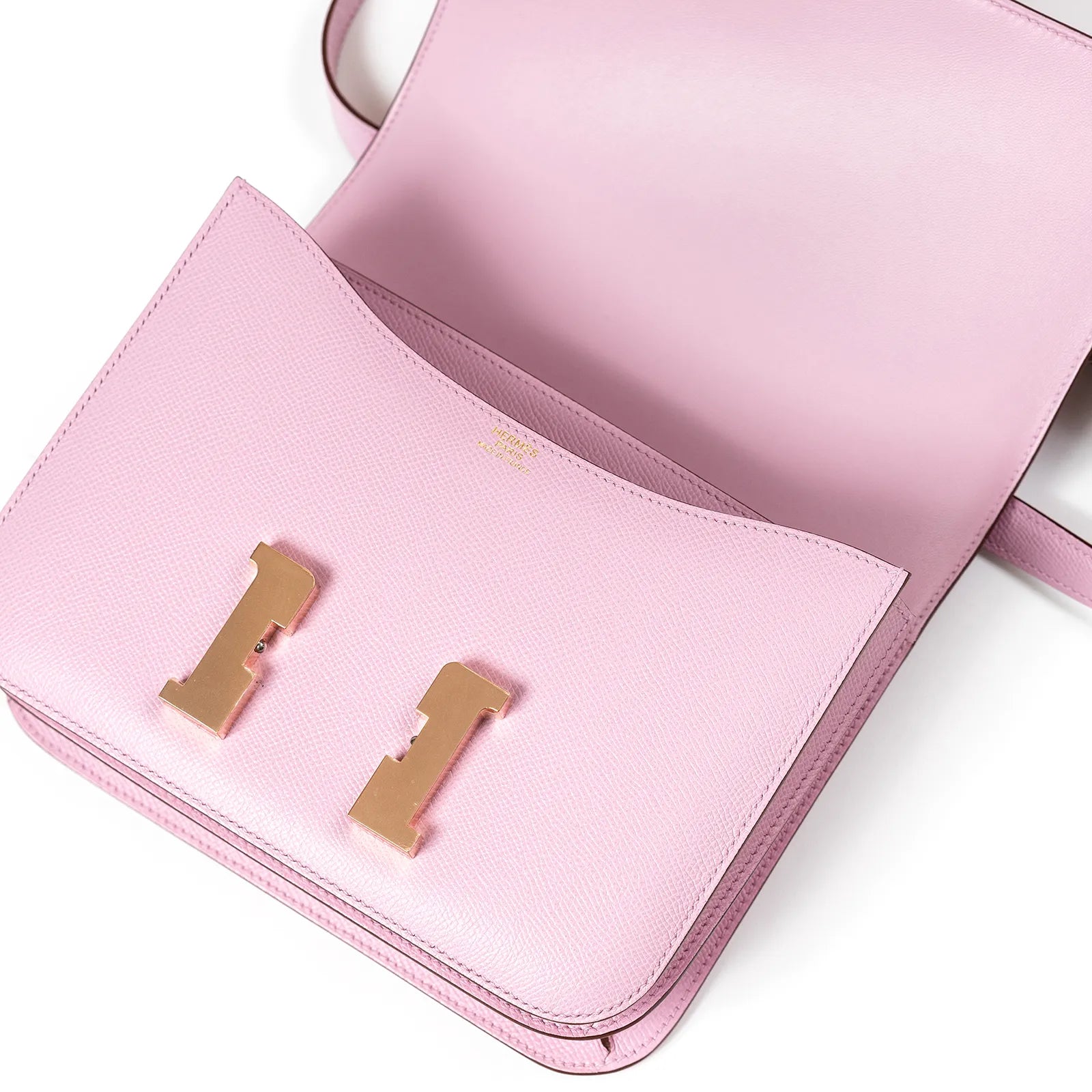 Hermès Mini Constance 18 Mauve Sylvestre Epsom Rose Gold Hardware