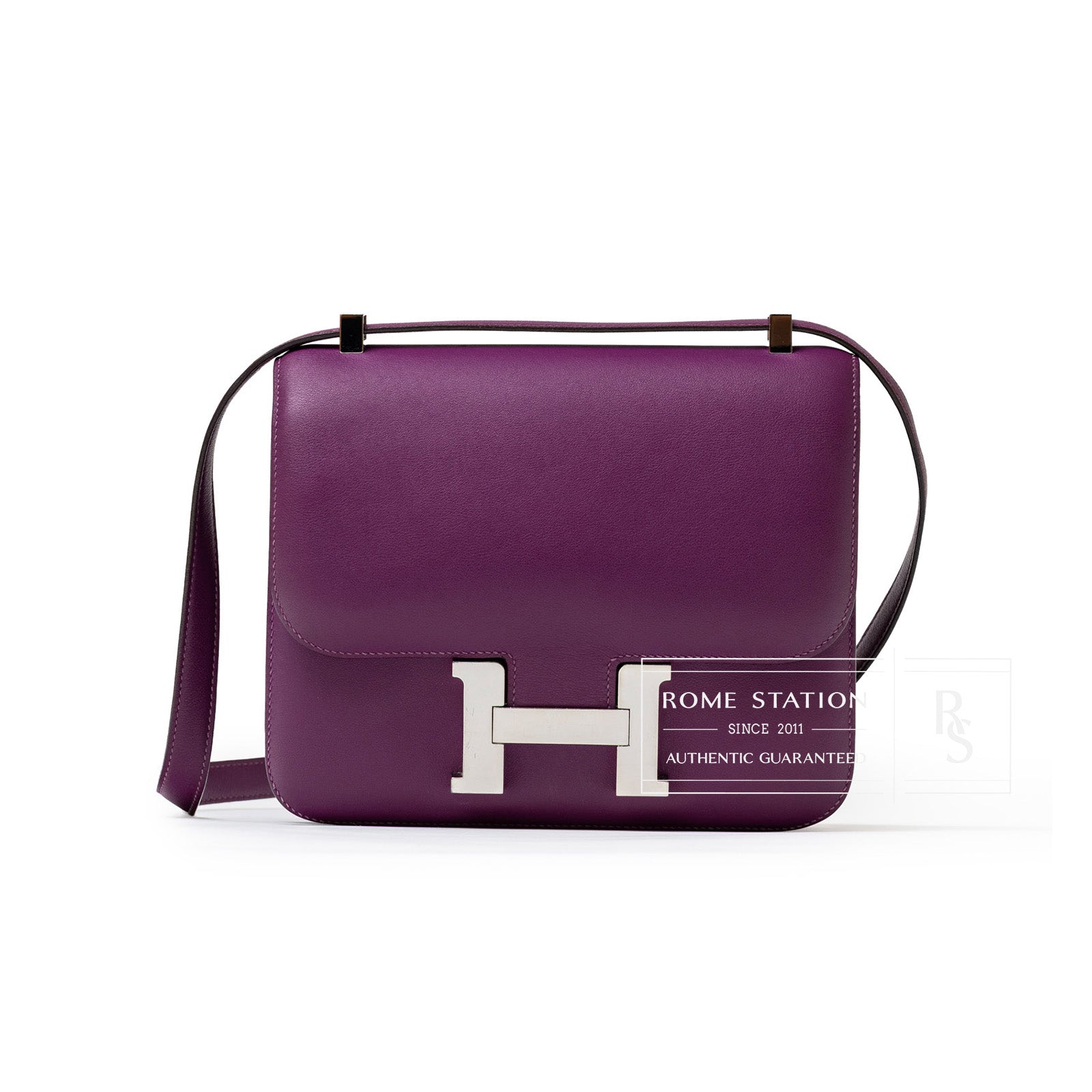 Hermès Constance 24 Anemone Swift Palladium Hardware - Front
