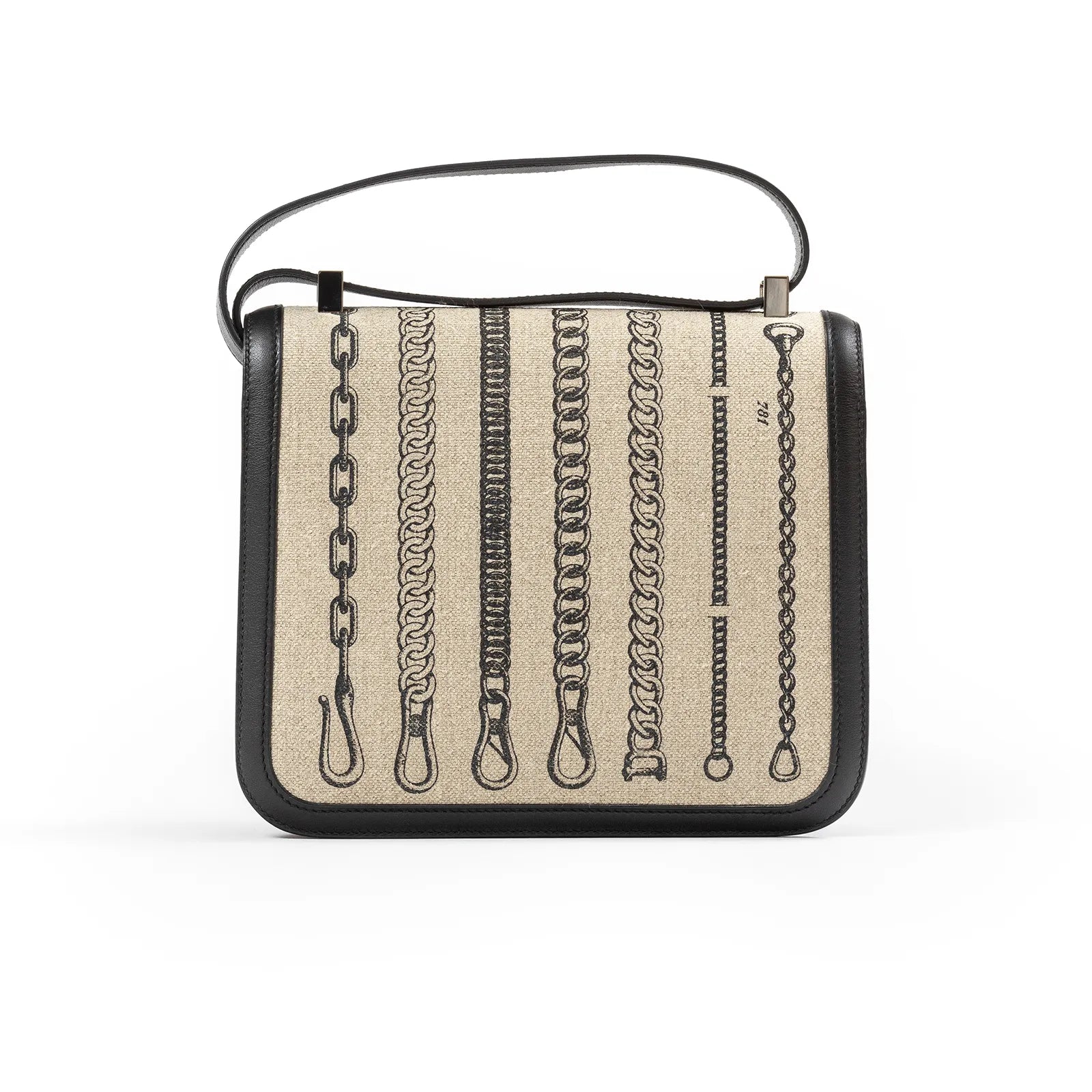 Hermès Constance 24 De Camp Dechaine Toile Black Swift Palladium Hardware