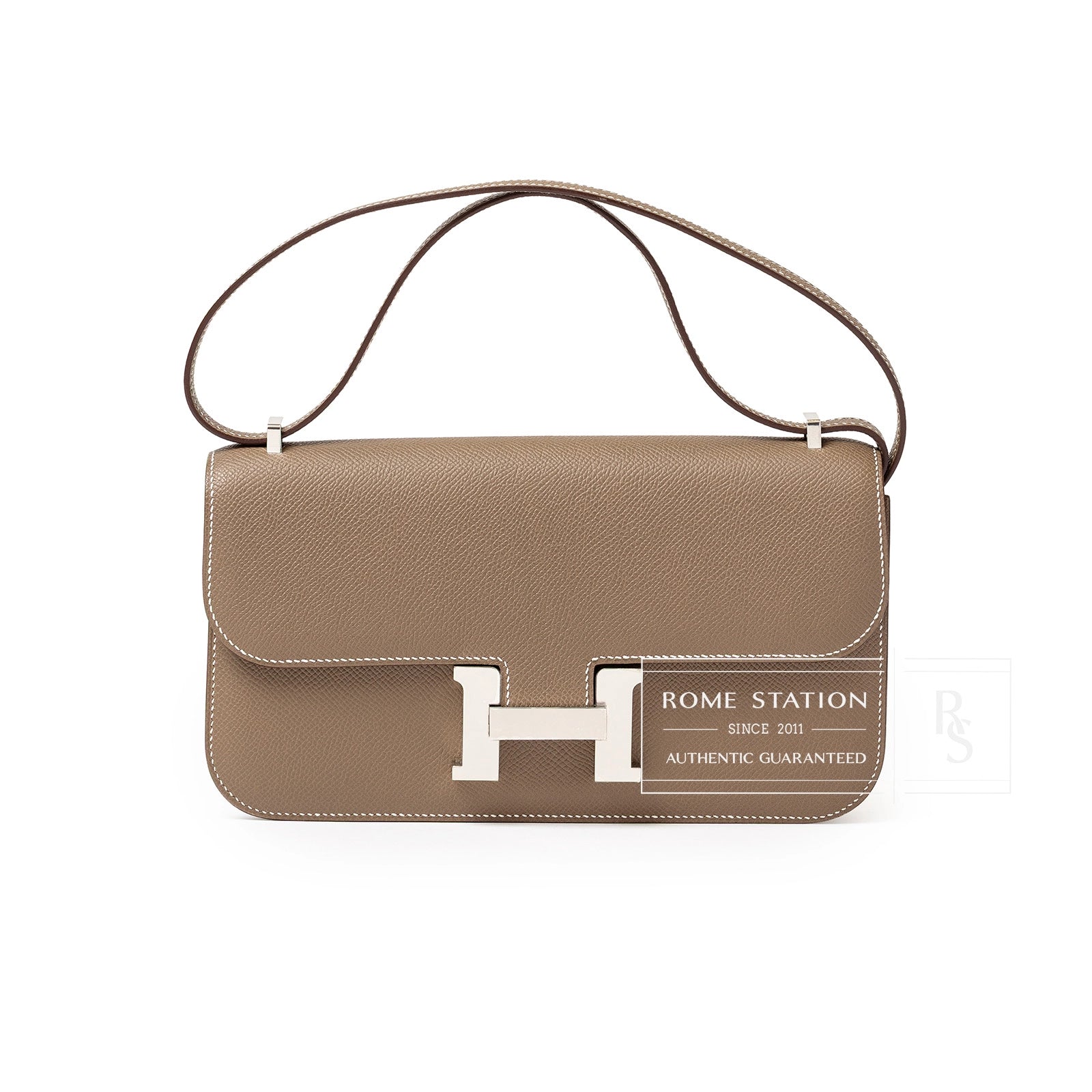 Hermès Constance Elan Etoupe Epsom Palladium Hardware - Front