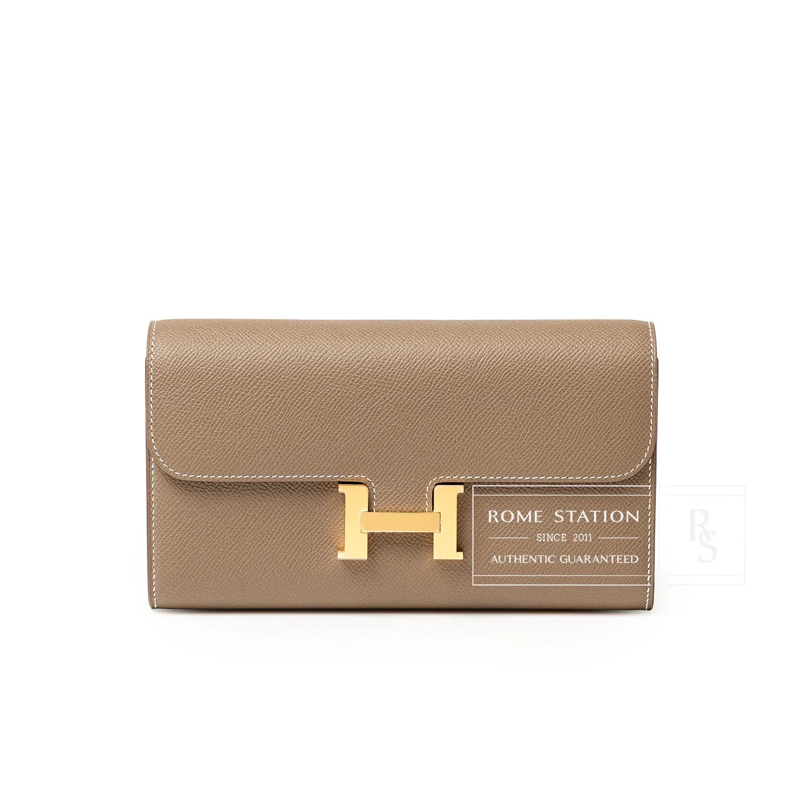 Hermès Constance Wallet To Go Etoupe Epsom Gold Hardware