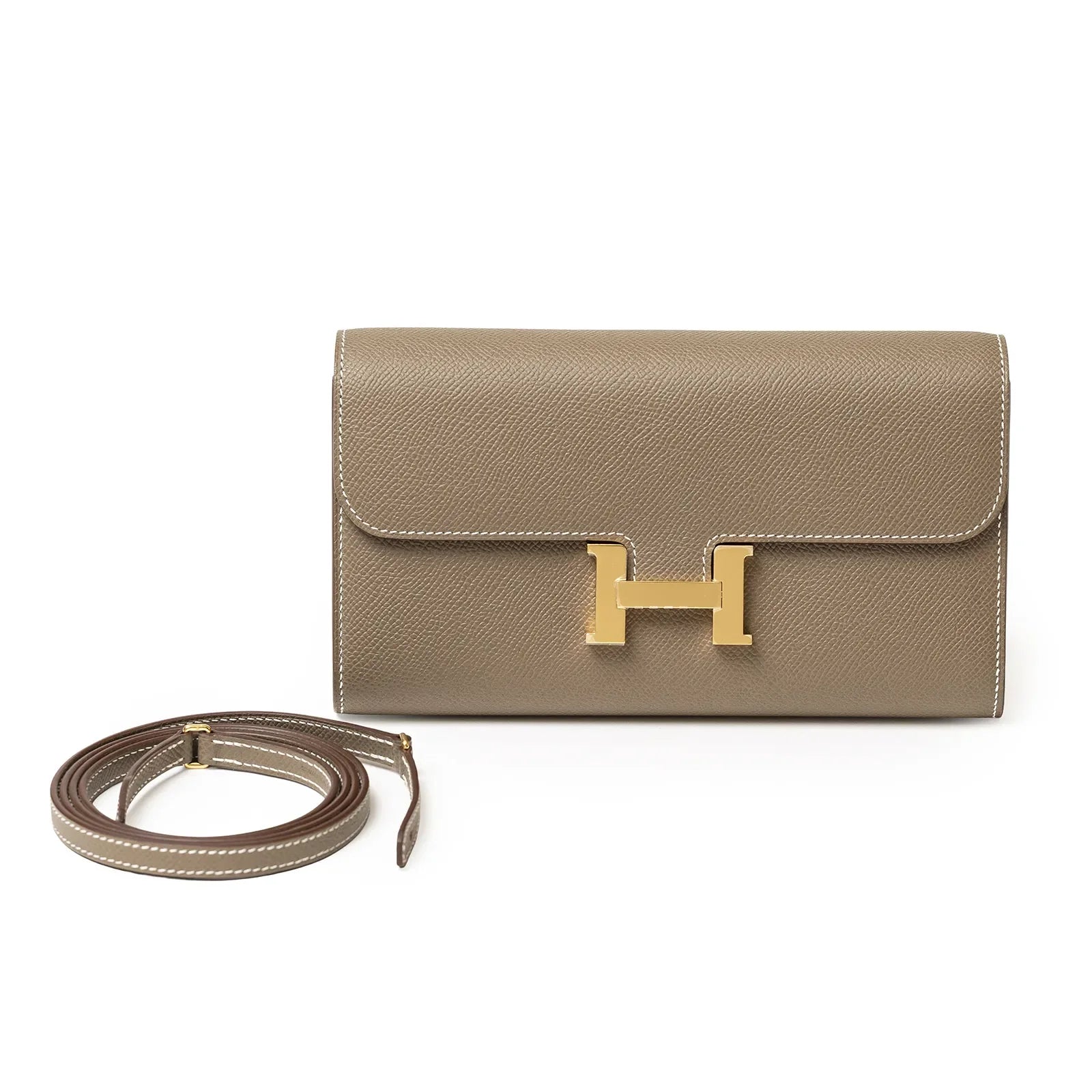 Hermès Constance Wallet To Go Etoupe Epsom Gold Hardware