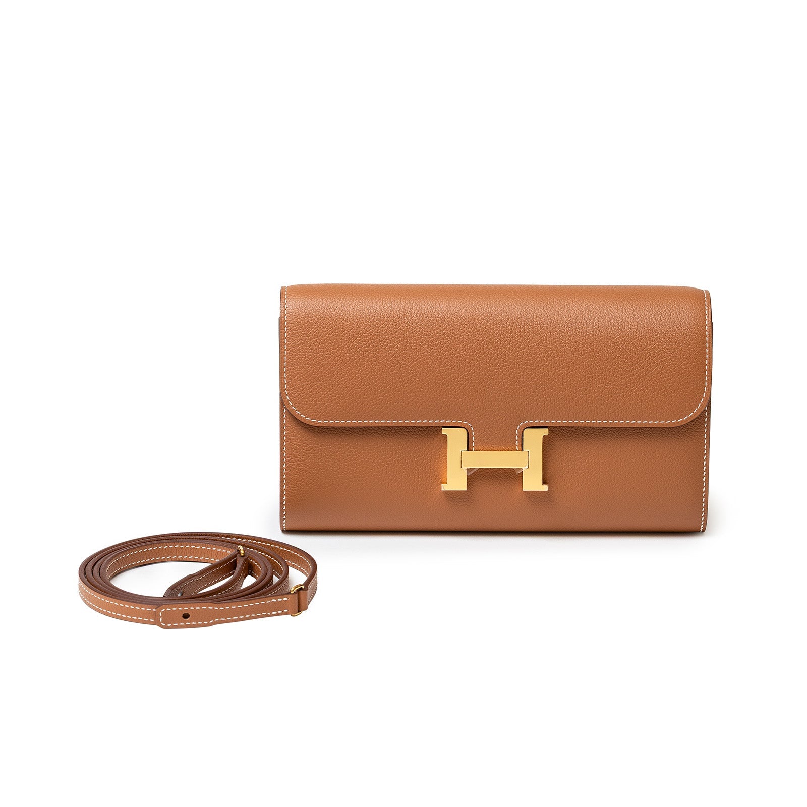 Hermès Constance Wallet To Go Gold Evercolor Gold Hardware