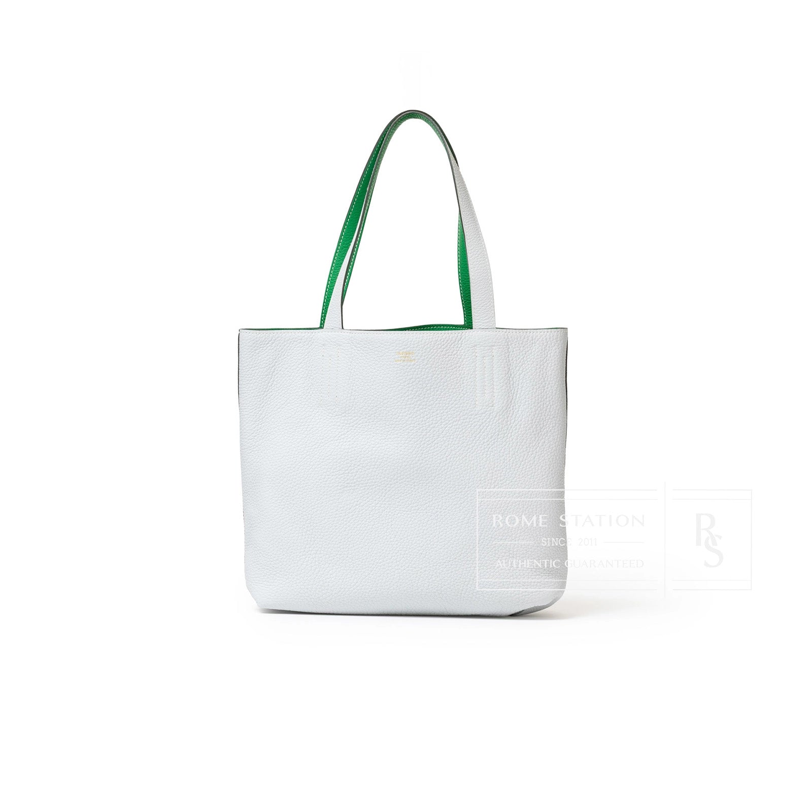 Hermès Double Sense 28 Blue/Vert Bicolor - Front