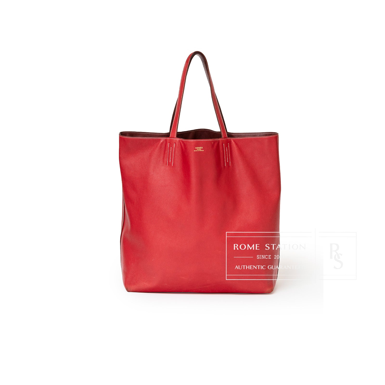 Hermès Double Sense 45 Rouge/Bicolor Swift - Front