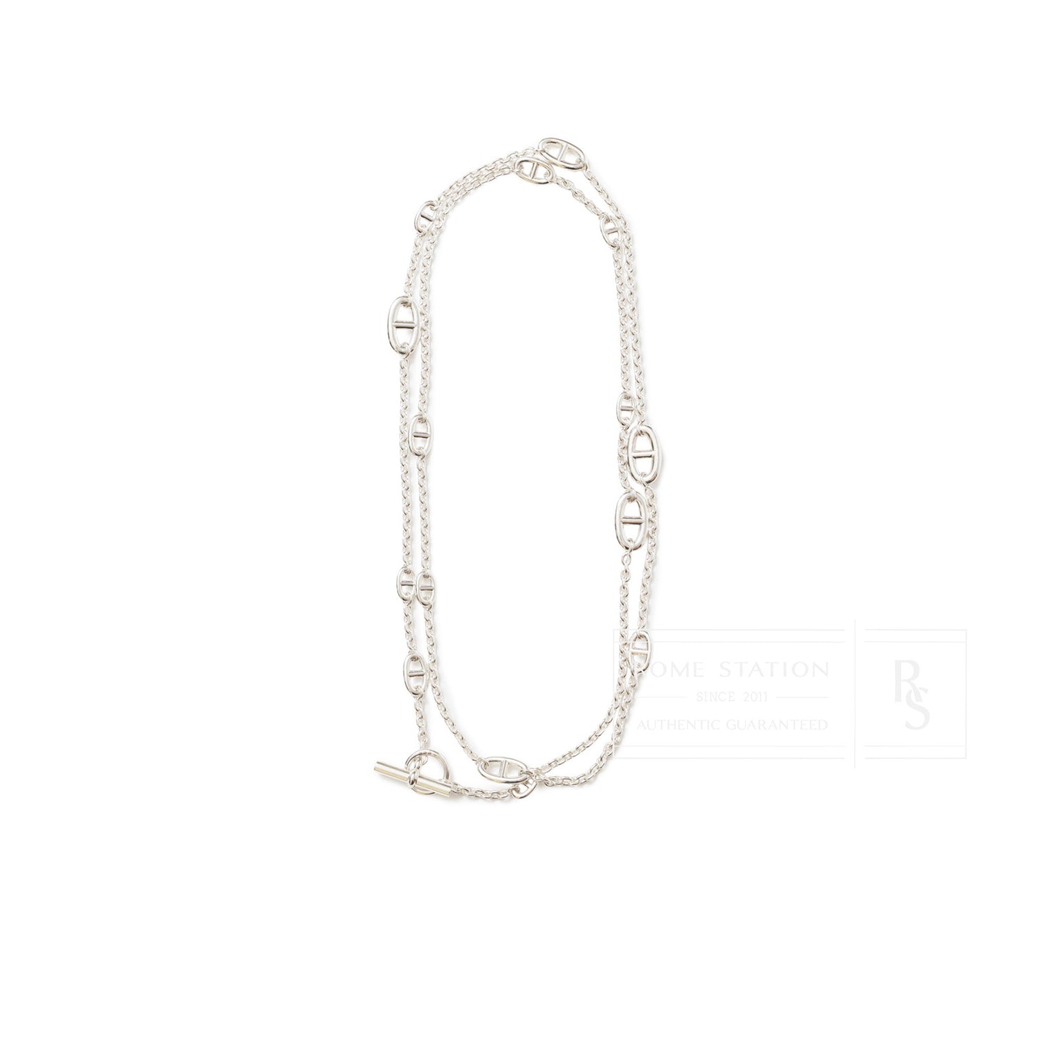 Hermès Farandole Long Necklace 120cm Silver Ag925 - Front
