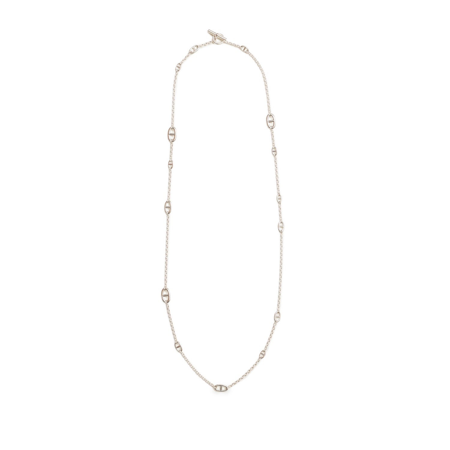 Hermès Farandole Long Necklace 120cm Silver Ag925 - Whole View 