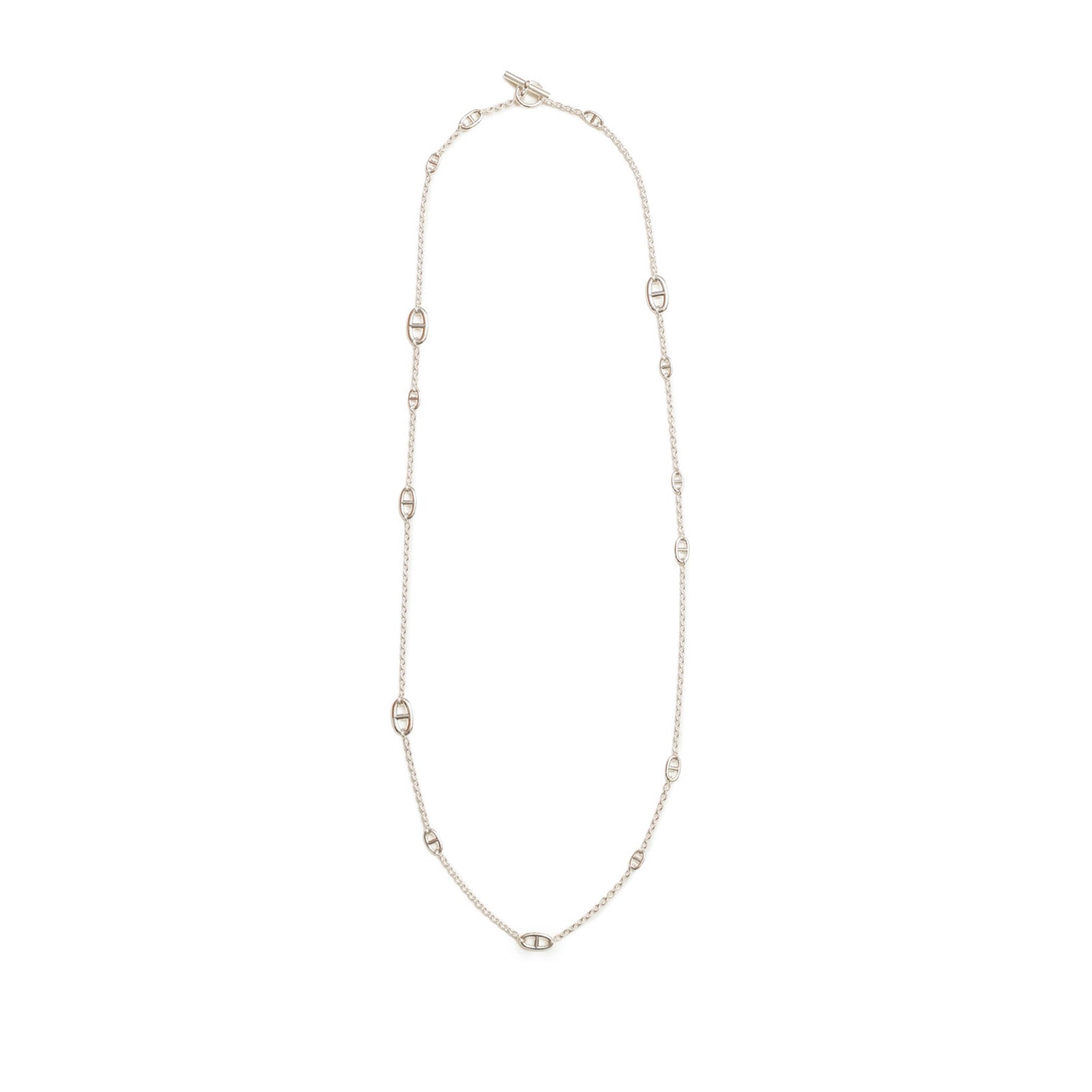 Hermès Farandole Long Necklace 120cm Silver Ag925 - Whole View 