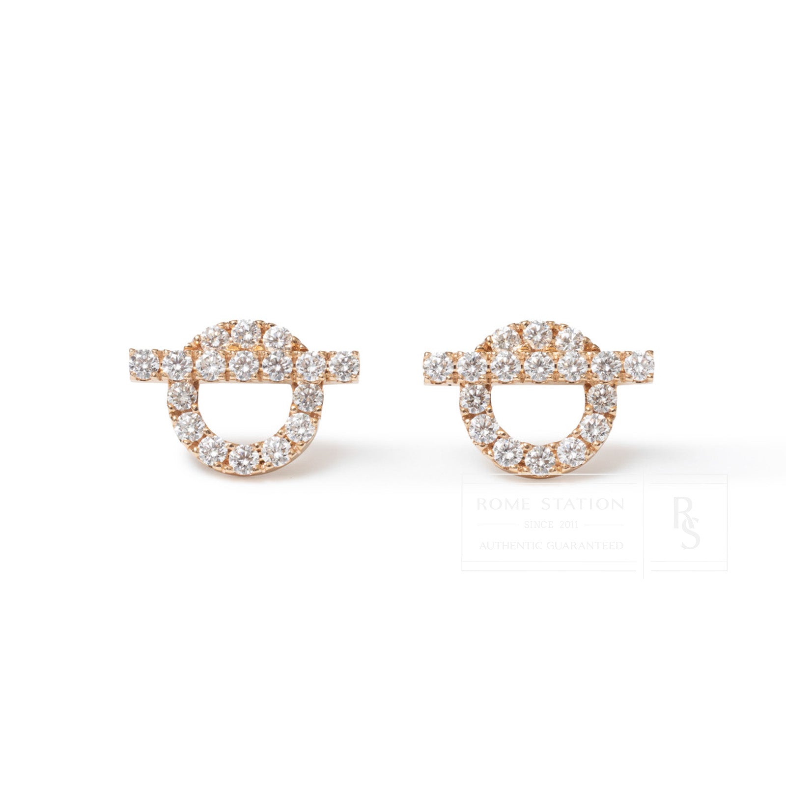 Hermès Finesse Diamond Earring Rose Gold Au750