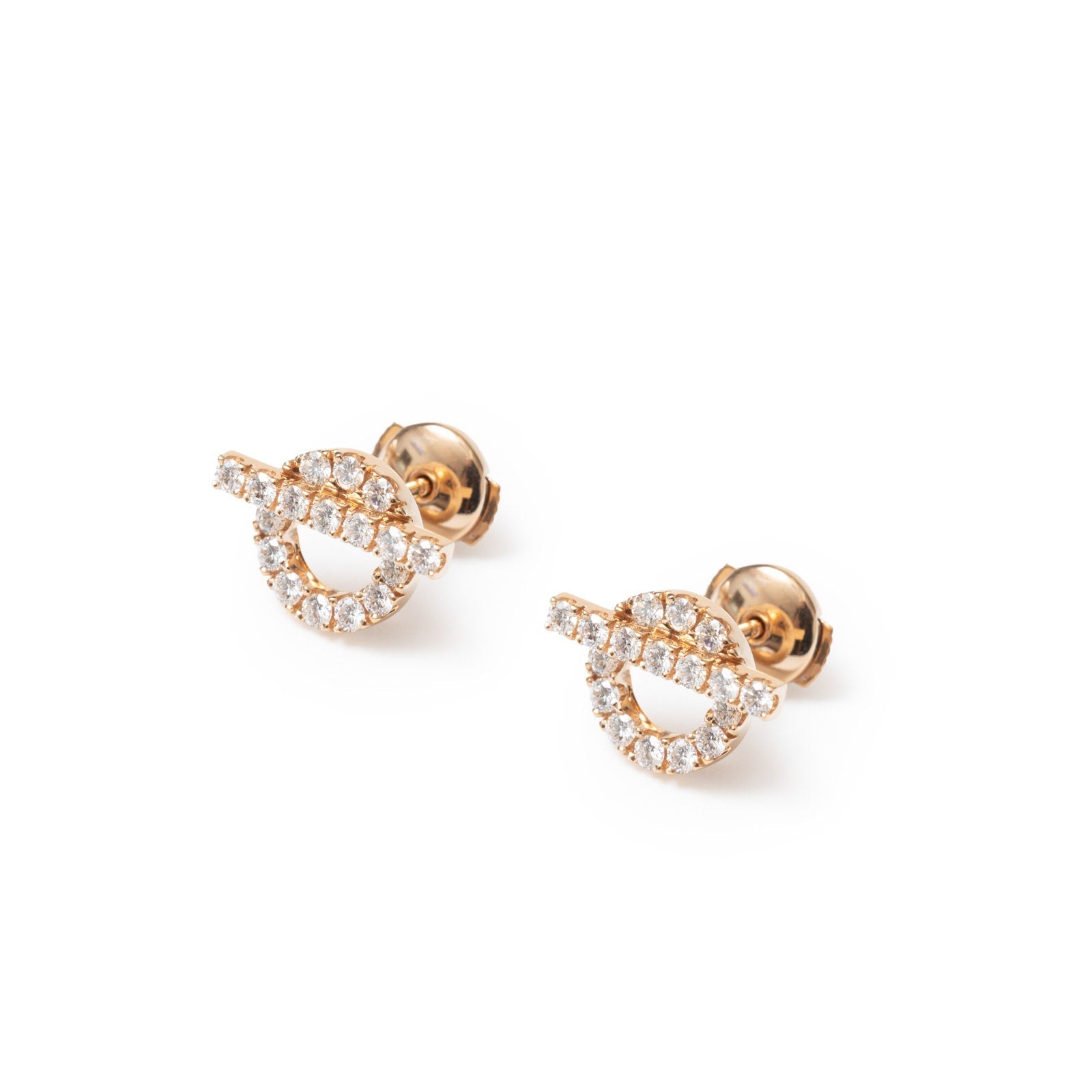 Hermès Finesse Diamond Earring Rose Gold Au750