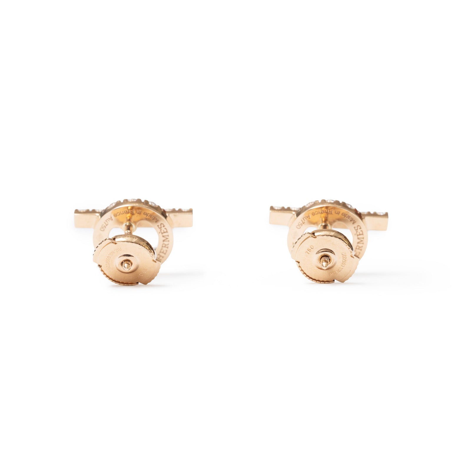 Hermès Finesse Diamond Earring Rose Gold Au750
