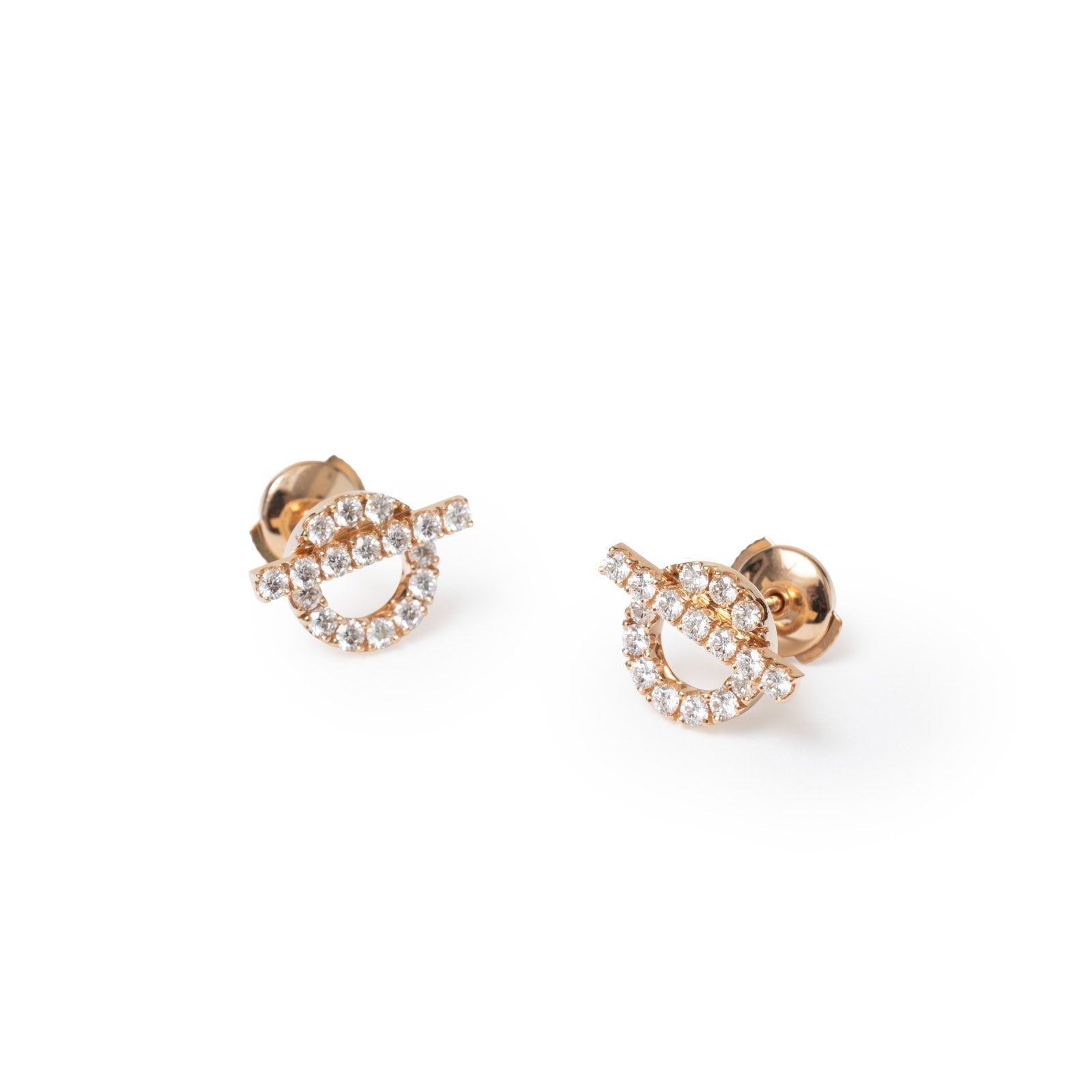 Hermès Finesse Diamond Earring Rose Gold Au750