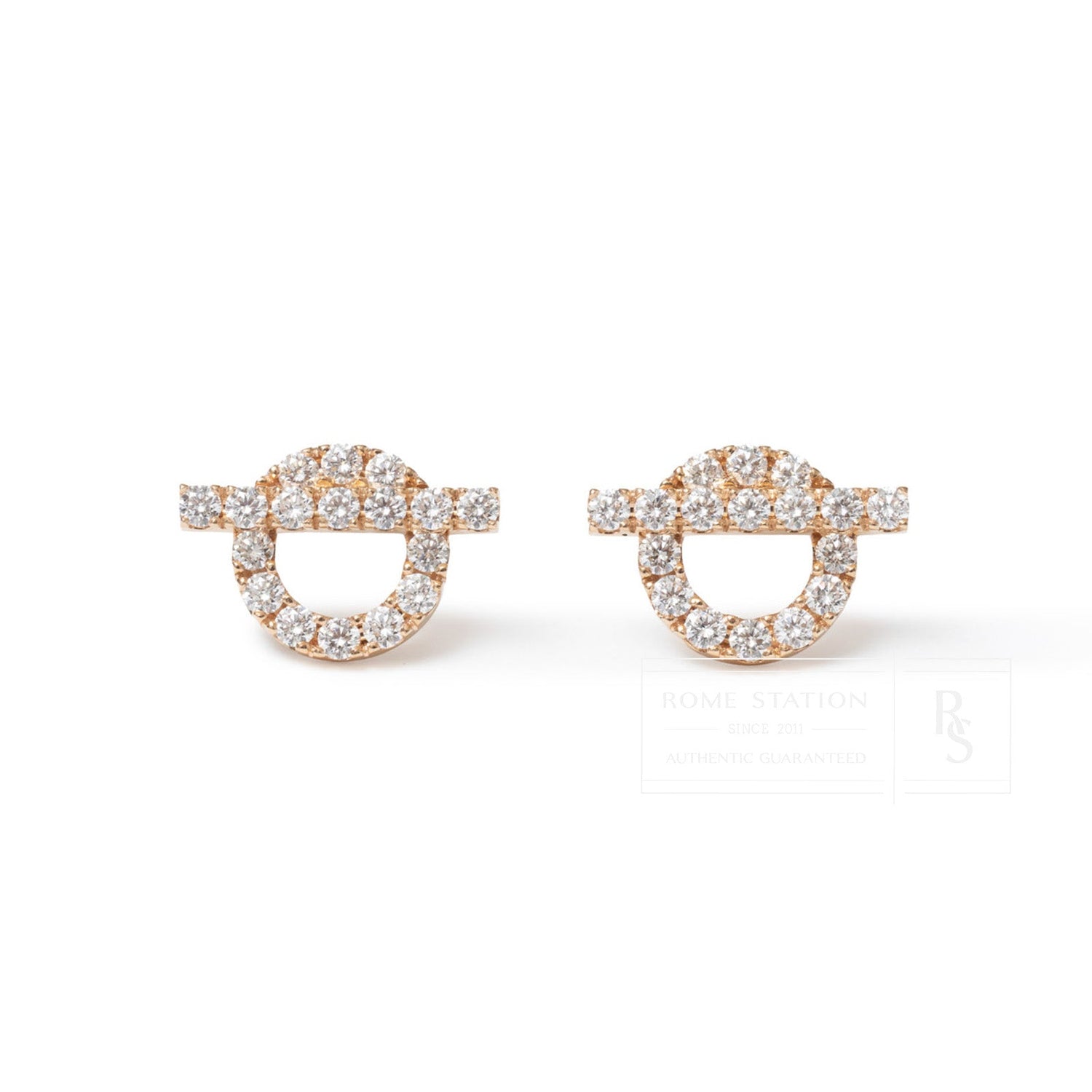 Hermès Finesse Diamond Earring Rose Gold Au750