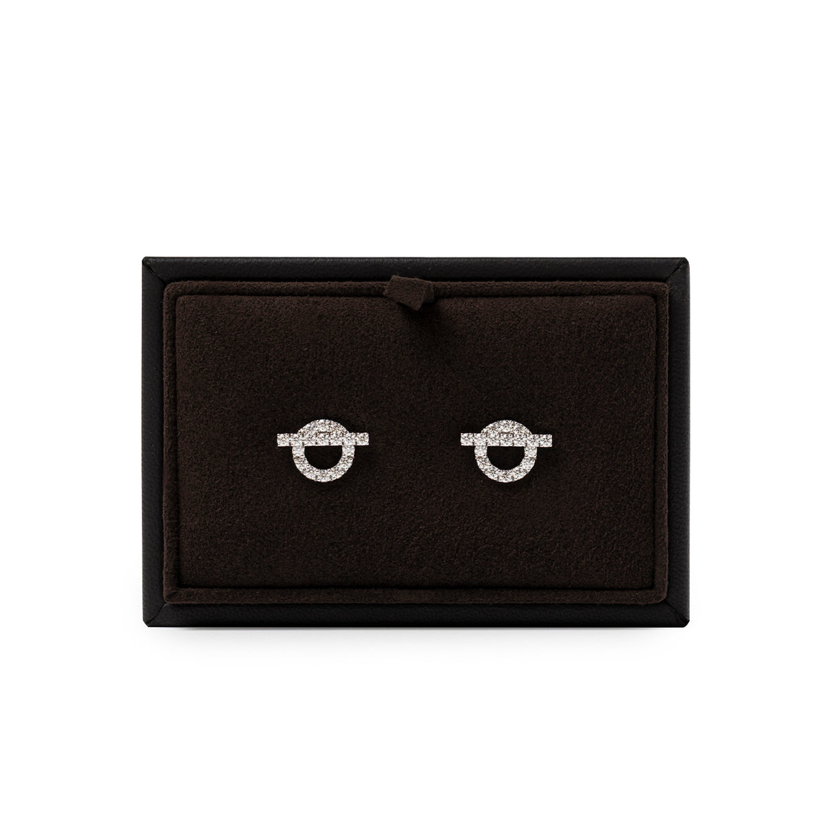 Hermès Finesse Earring Diamond and 18k White Gold Au750 pair in Hermès jewelry box