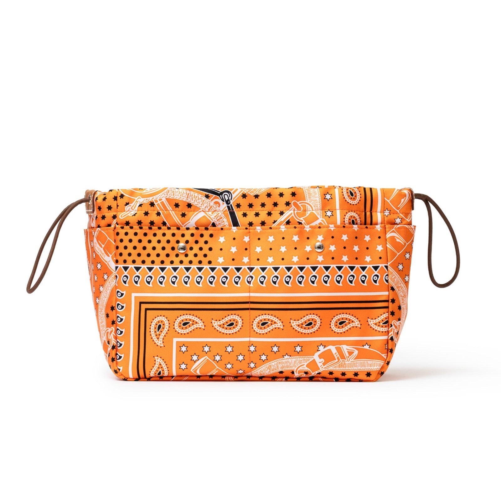Hermès Fourbi 25 Pouch Orange Nylon Silk Barenia Palladium