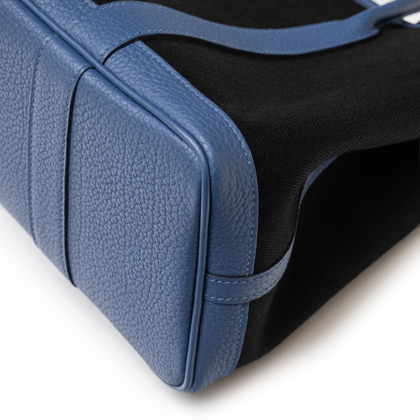 Hermès Garden Party 30 Tolie Black/Blue Brighton Palladium Hardware